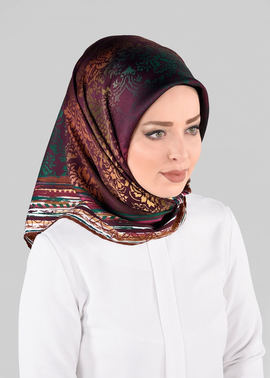 Tesettür giyim MÜRDÜM 10063-1 ALVİNA DESENLİ EŞARP