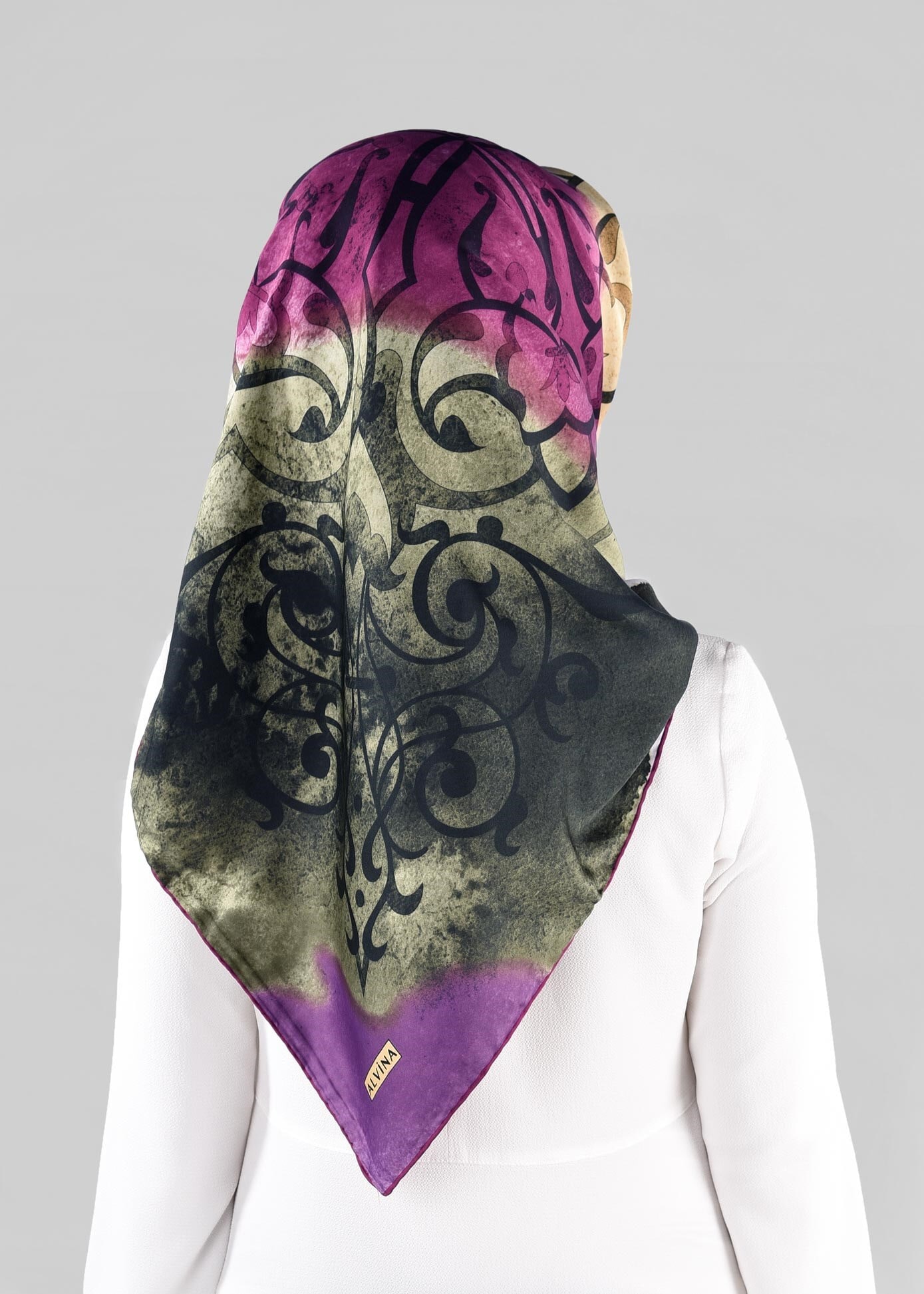 Tesettür giyim MOR 10064-1  ALVİNA DESENLİ EŞARP