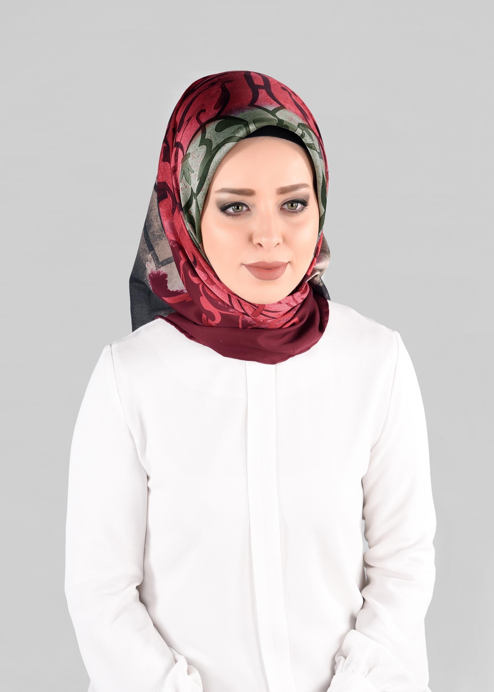 Tesettür giyim ALTIN 10064-1  ALVİNA DESENLİ EŞARP