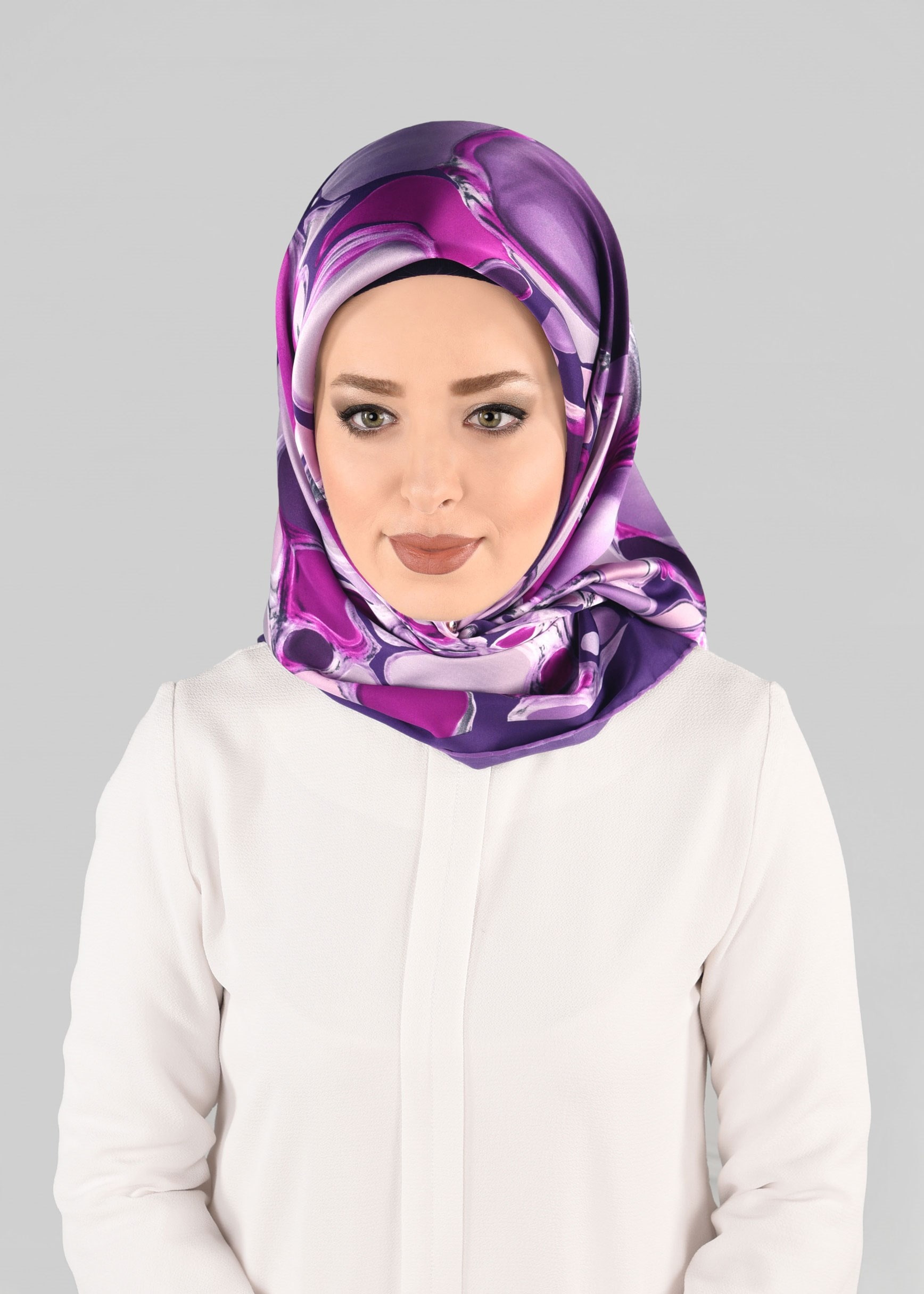 Tesettür giyim MOR 12970-1 ALVİNA DESENLİ EŞARP