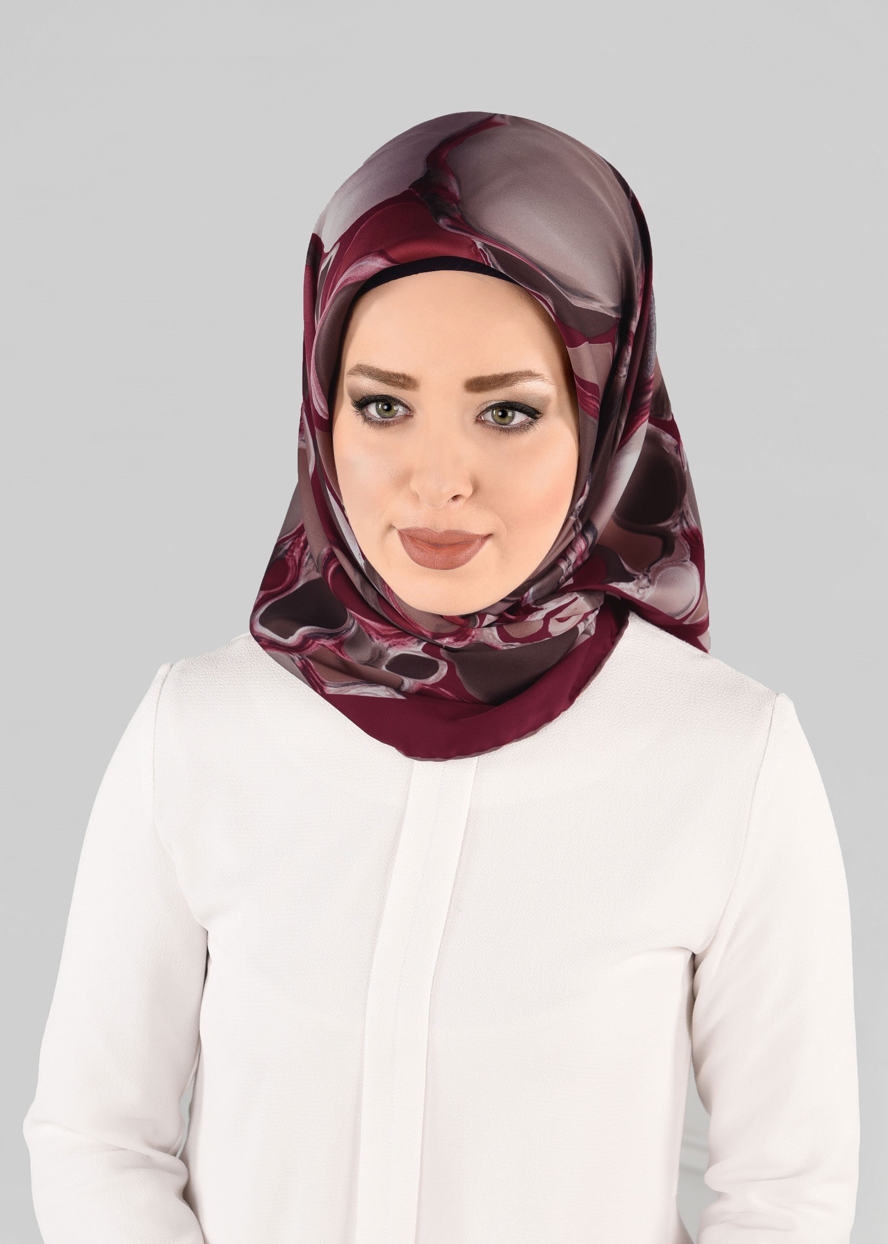 Tesettür giyim MÜRDÜM 12970-1 ALVİNA DESENLİ EŞARP