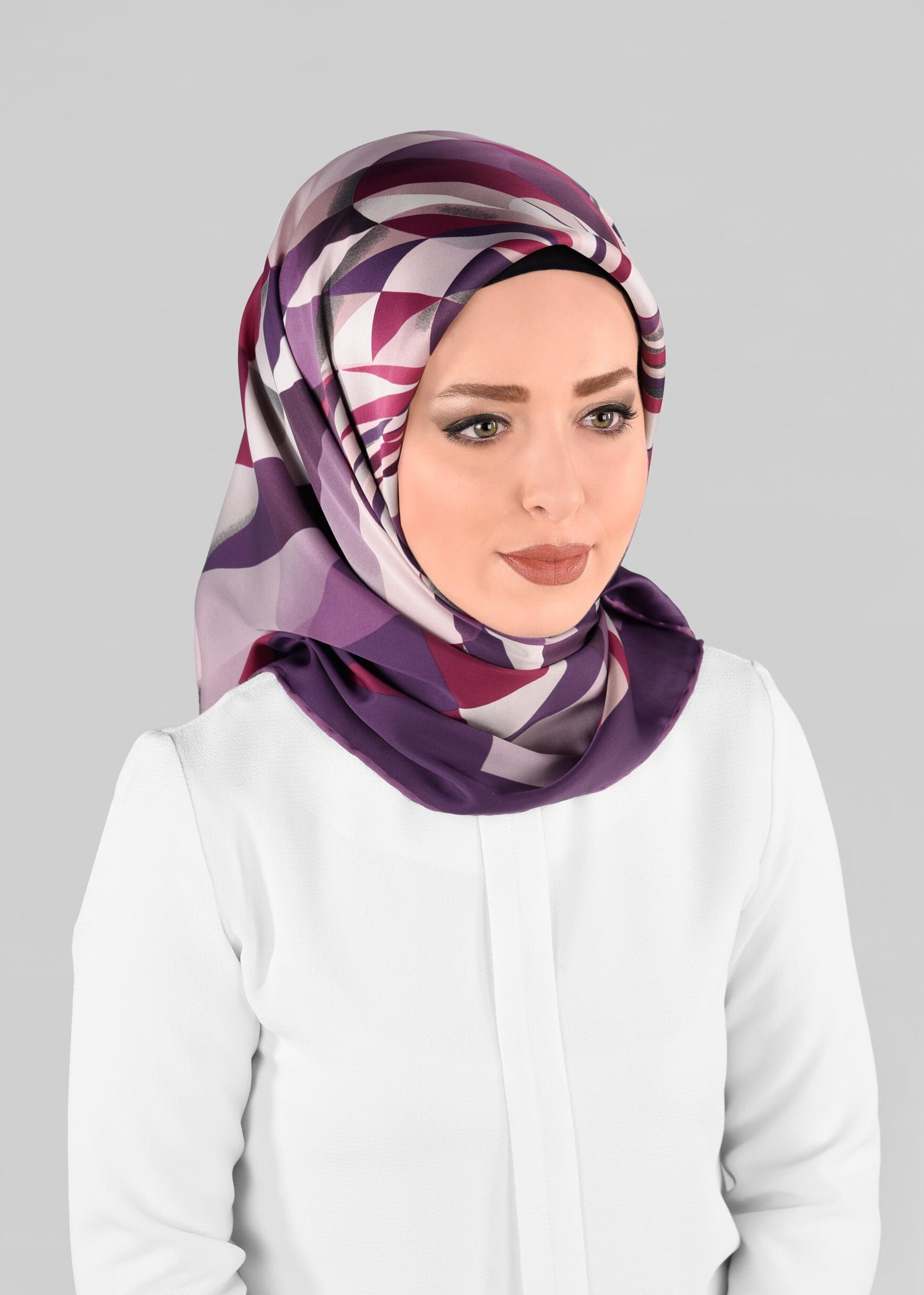 Tesettür giyim MOR 12971-1 ALVİNA DESENLİ EŞARP