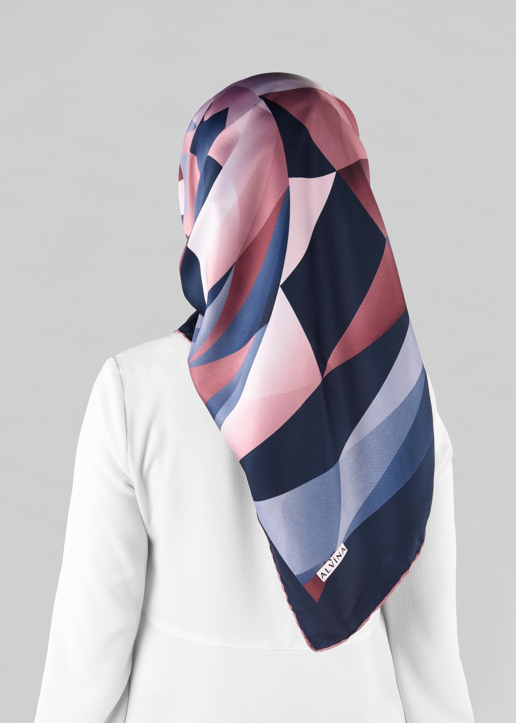 Tesettür giyim LACİVERT 12971-1 ALVİNA DESENLİ EŞARP