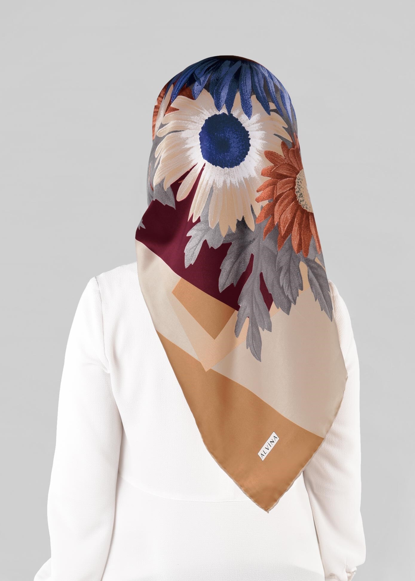 Tesettür giyim ALTIN 12972-1 ALVİNA DESENLİ EŞARP