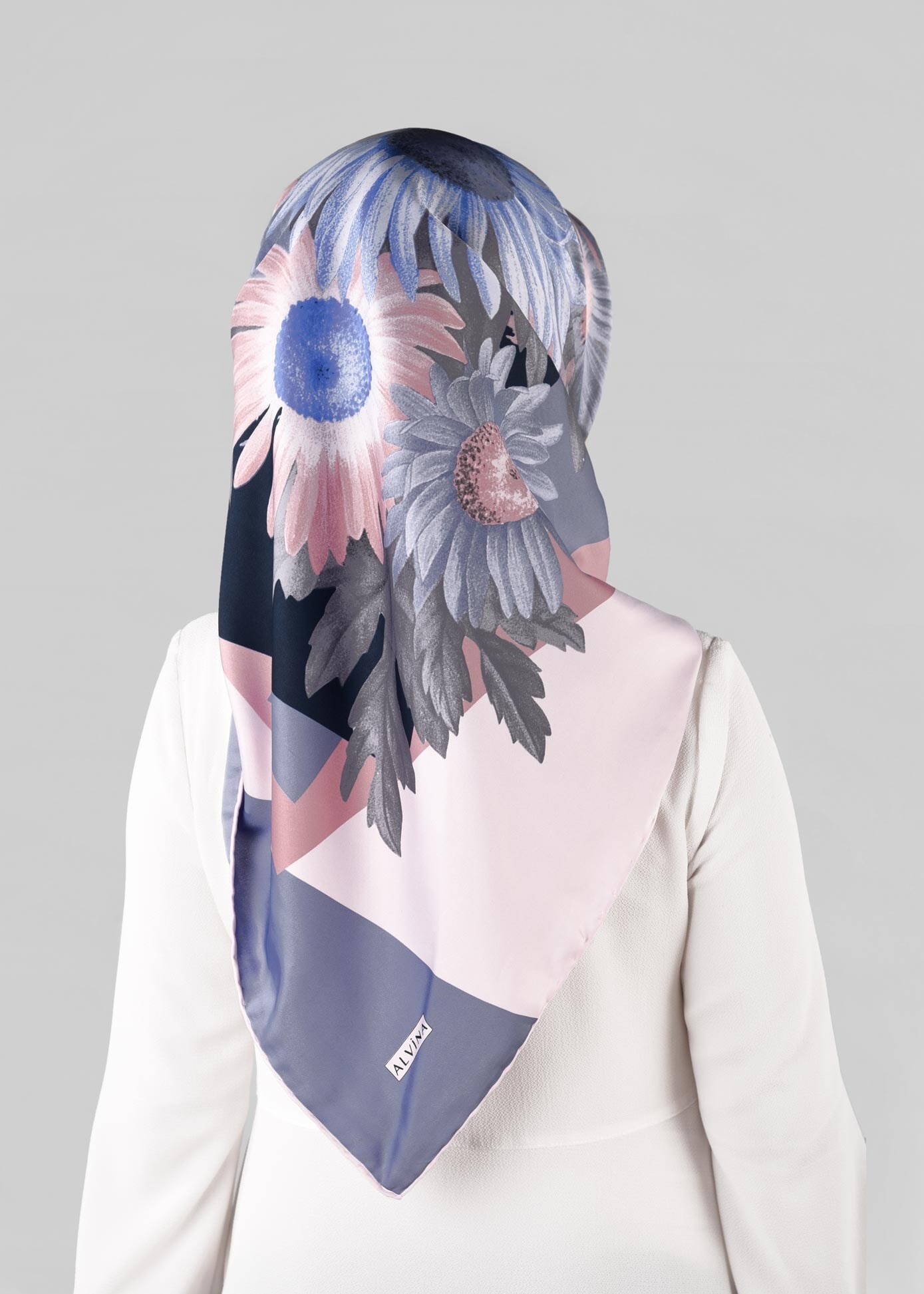 Tesettür giyim PUDRA 12972-1 ALVİNA DESENLİ EŞARP