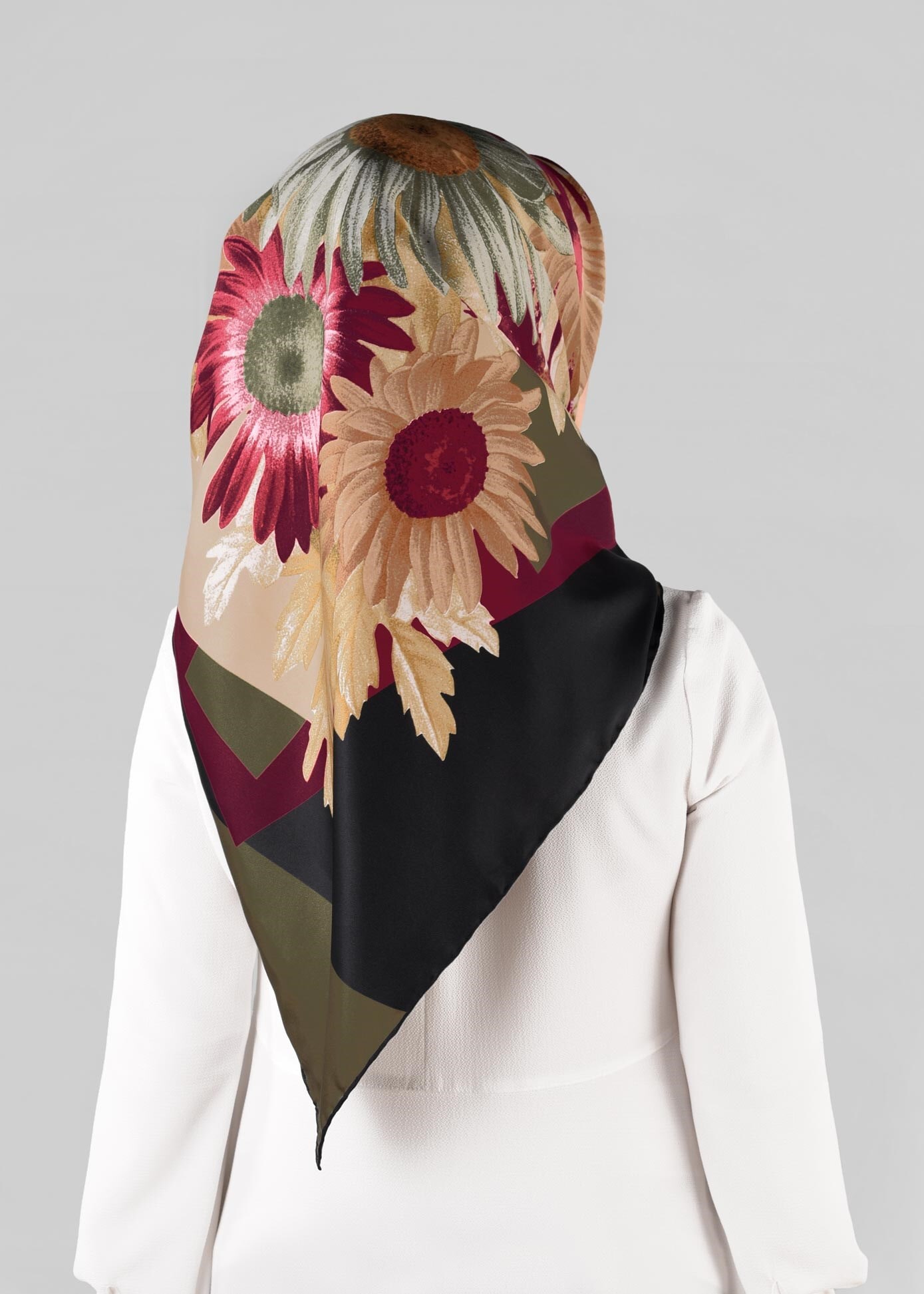 Tesettür giyim HAKİ 12972-1 ALVİNA DESENLİ EŞARP