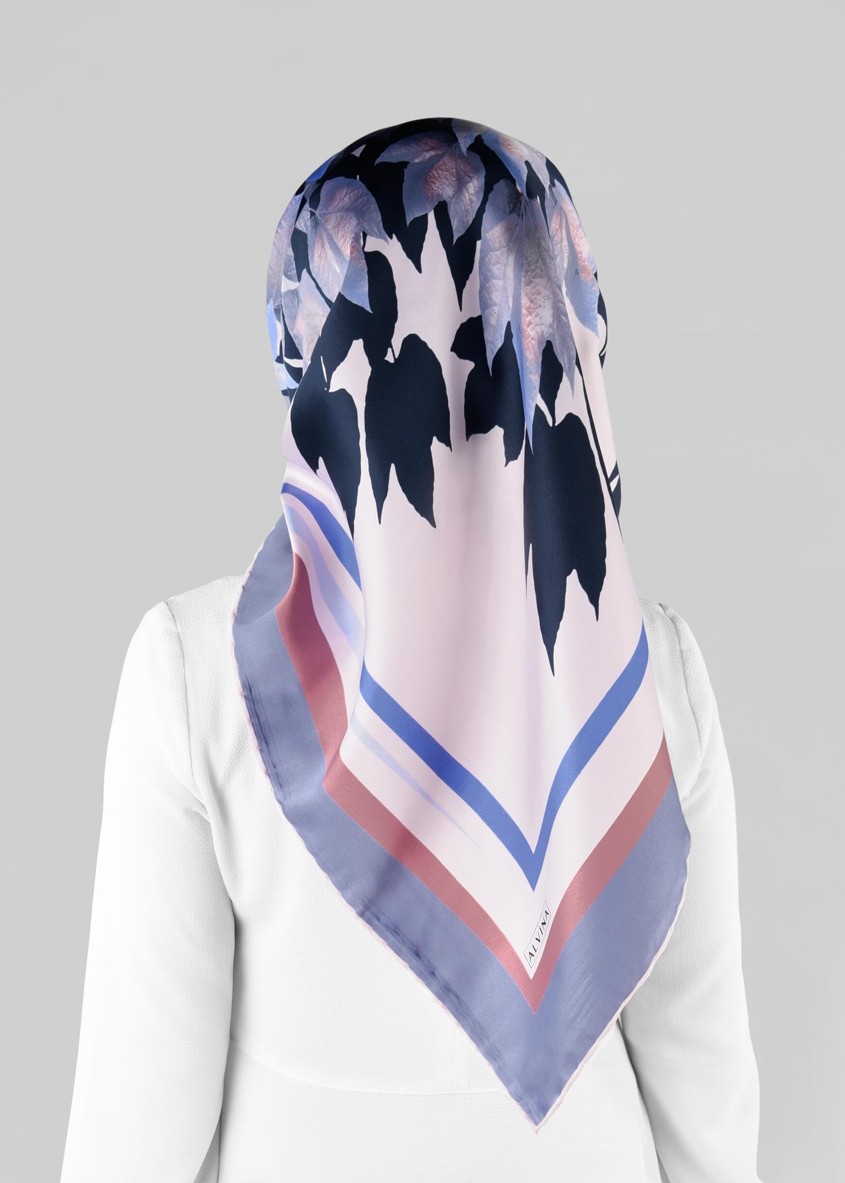 Tesettür giyim PUDRA 12973-1 ALVİNA DESENLİ EŞARP