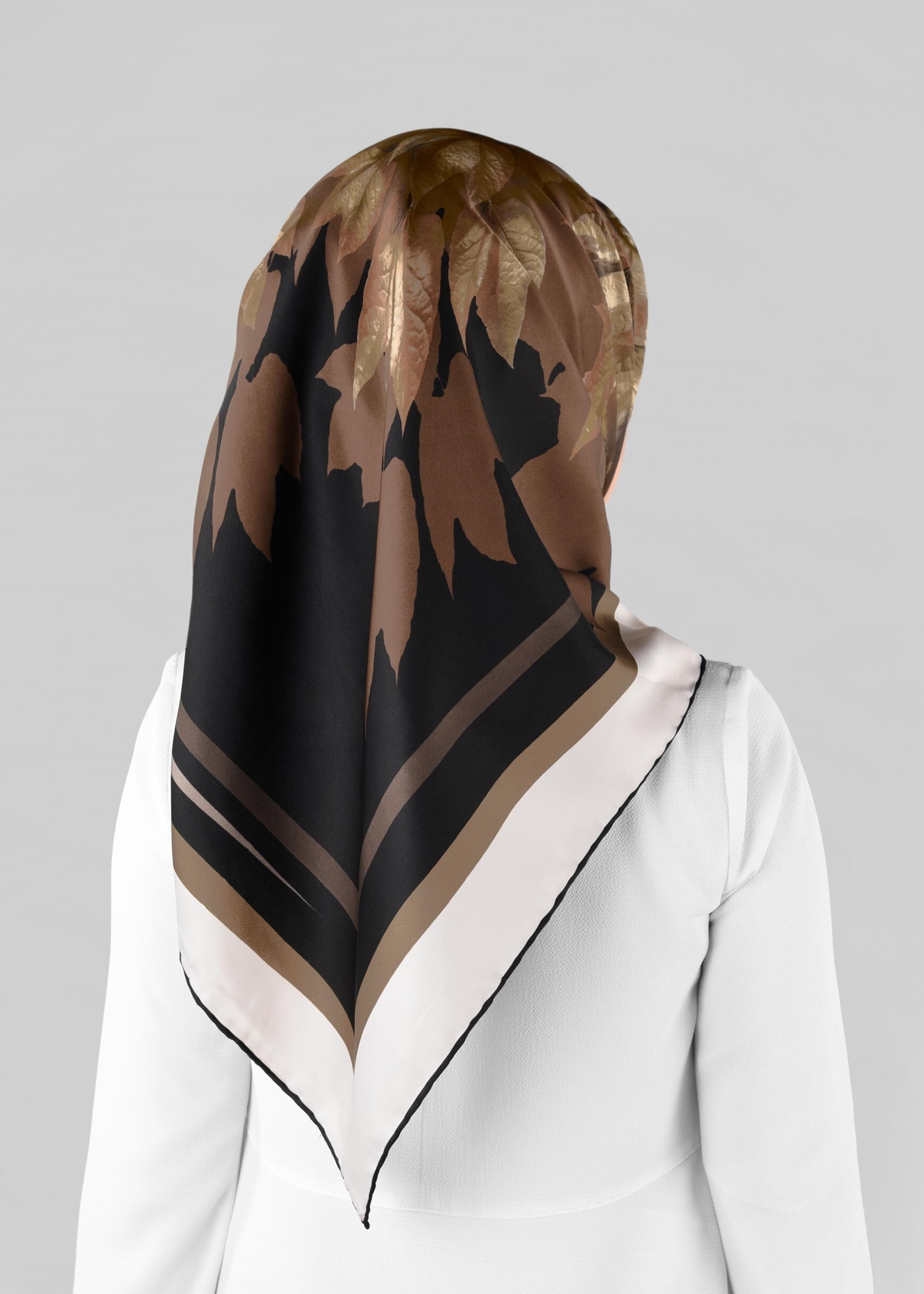 Tesettür giyim SİYAH 12973-1 ALVİNA DESENLİ EŞARP