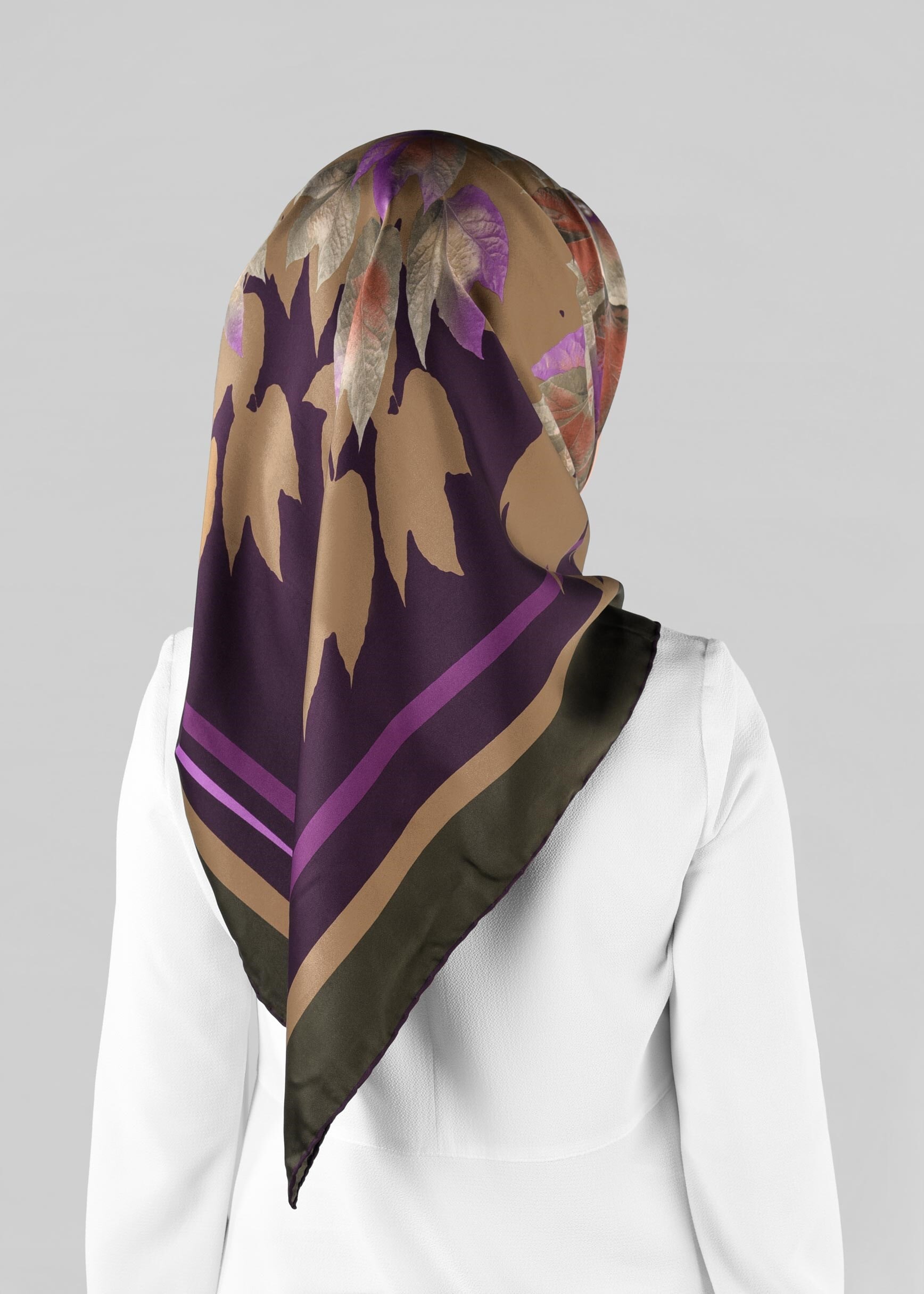 Tesettür giyim YEŞİL 12973-1 ALVİNA DESENLİ EŞARP