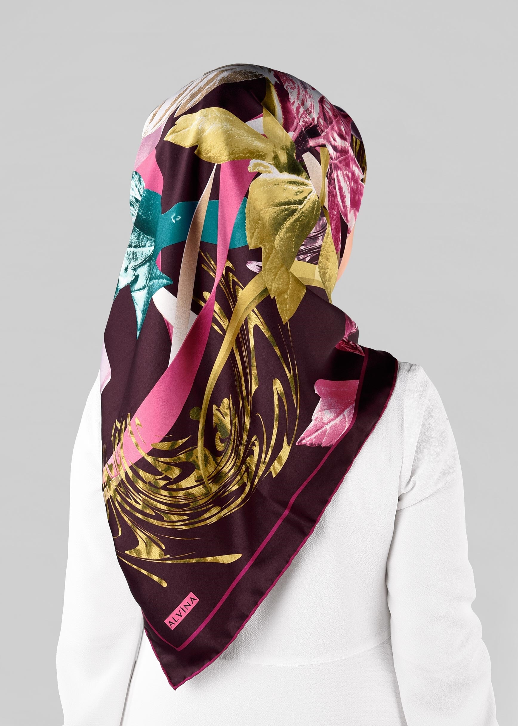 Tesettür giyim MÜRDÜM 12982-1 ALVİNA DESENLİ EŞARP