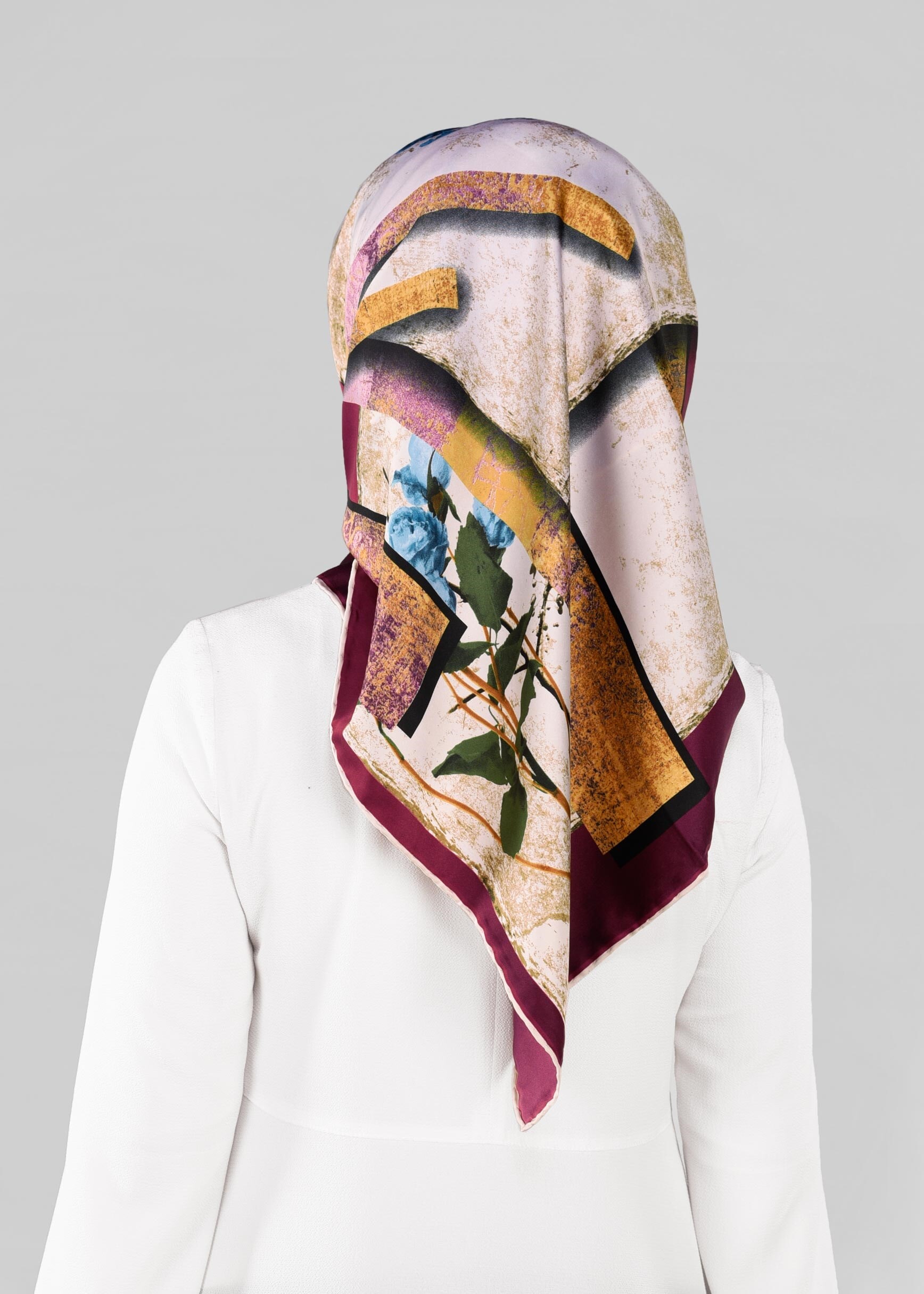 Tesettür giyim MOR 12994-1 ALVİNA DESENLİ EŞARP