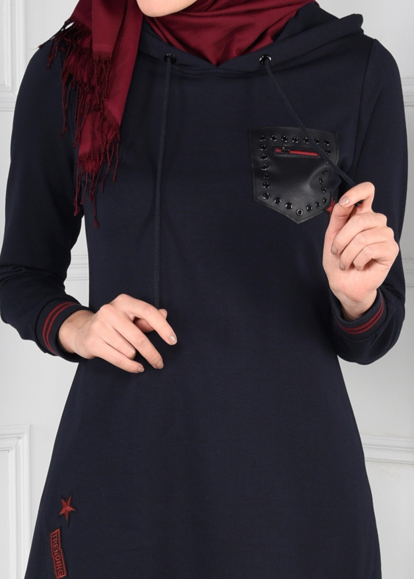 Tesettür giyim LACİVERT KAPÜŞONLU 2&prime;Lİ EŞOFMAN TAKIM 4663 