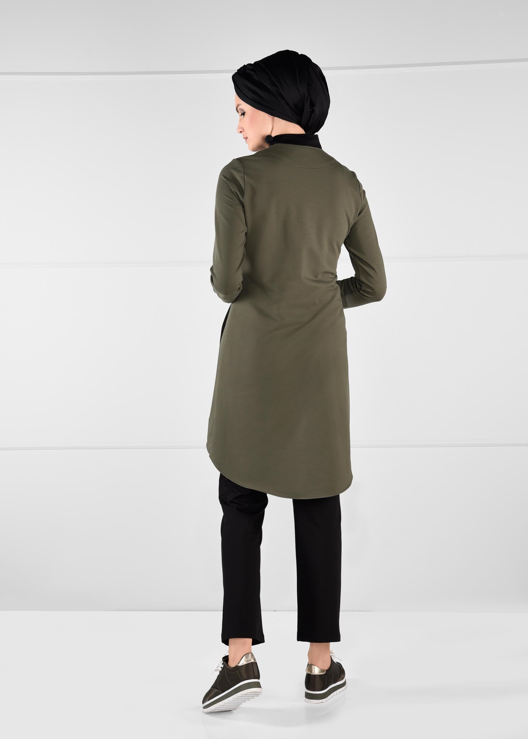 Tesettür giyim HAKİ NAKIŞLI 2&prime;Lİ EŞOFMAN TAKIM 4799 