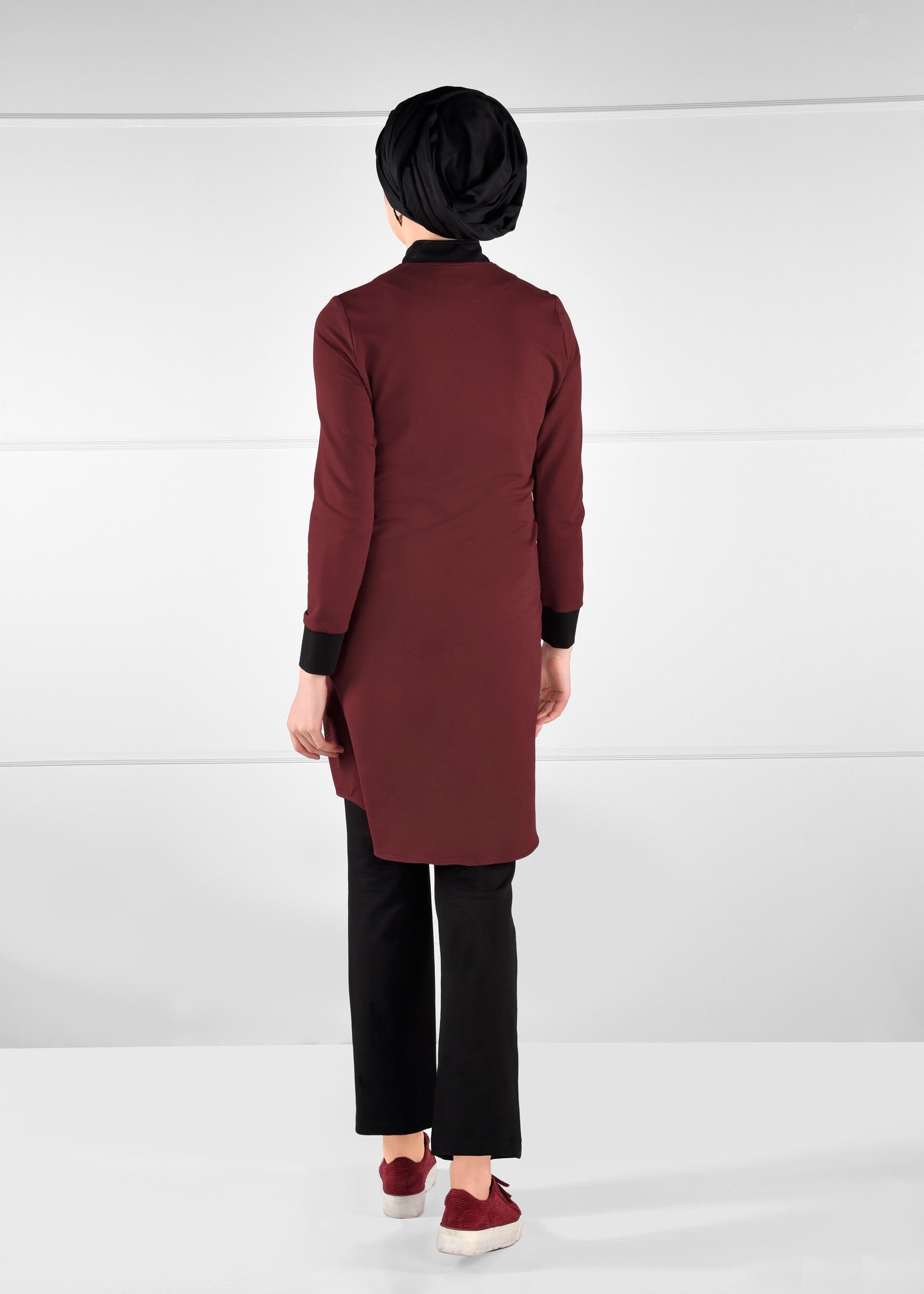 Tesettür giyim BORDO NAKIŞLI 2&prime;Lİ EŞOFMAN TAKIM 4799 