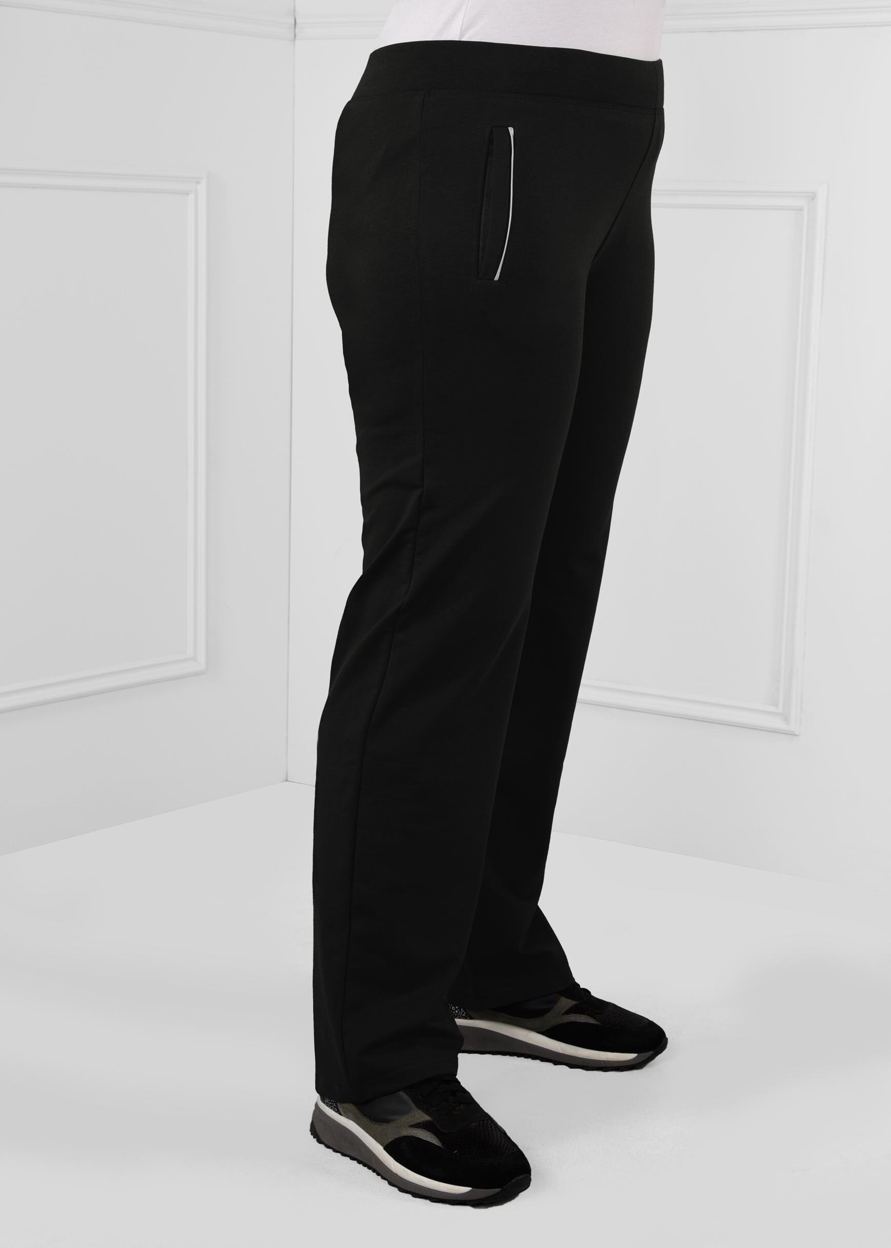 Hijab clothing BLACK COTTON TRACKSUIT BOTTOM 7197 