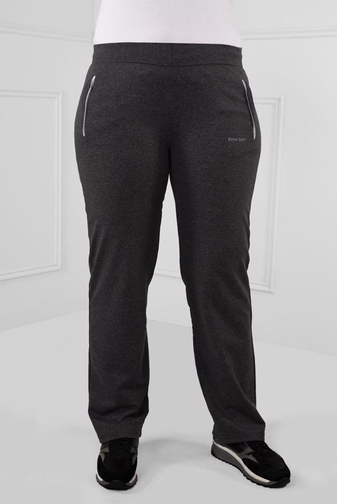 Tesettür giyim GRİ BELİ LASTİKLİ PAMUKLU EŞOFMAN ALTI  7197 - ALVİNA