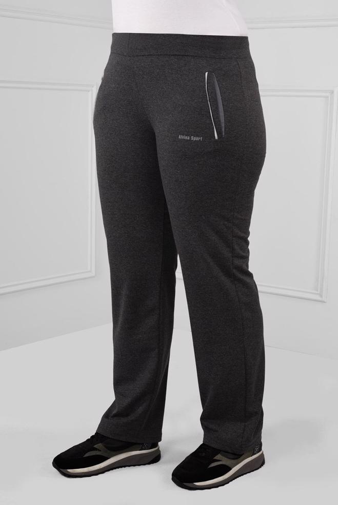 Tesettür giyim GRİ BELİ LASTİKLİ PAMUKLU EŞOFMAN ALTI  7197 - ALVİNA