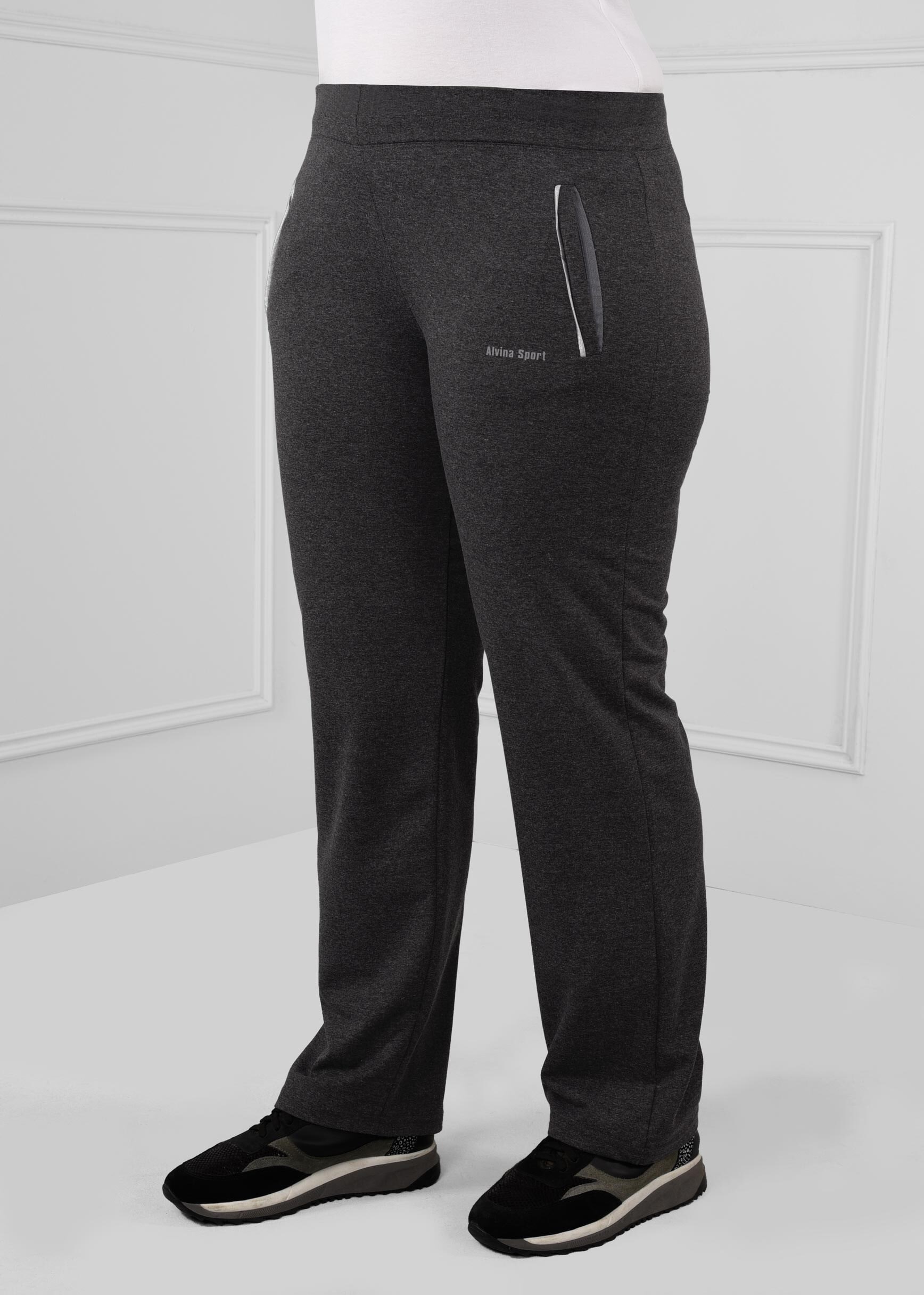 Tesettür giyim GRİ BELİ LASTİKLİ PAMUKLU EŞOFMAN ALTI  7197