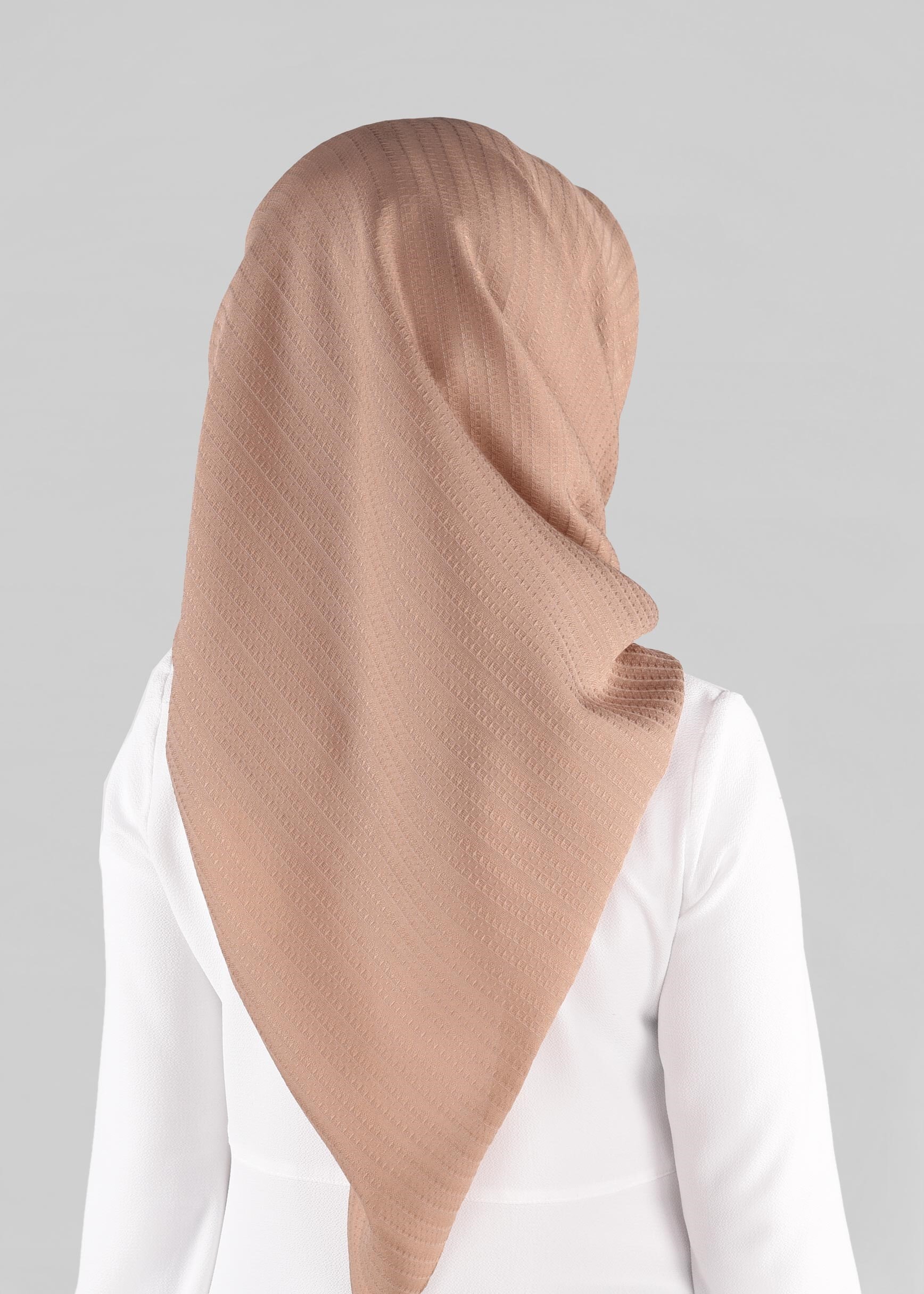 Tesettür giyim KAHVE 9880 ALVİNA KENDİNDEN DESENLİ EŞARP