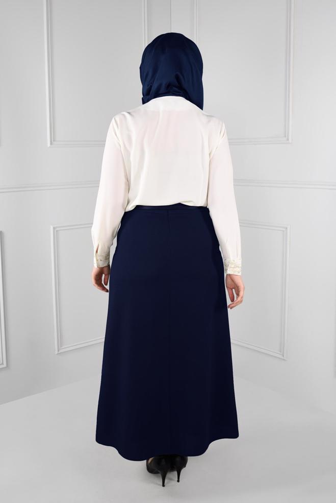 Tesettür giyim LACİVERT  A KESİM ETEK 6113 - ALVİNA