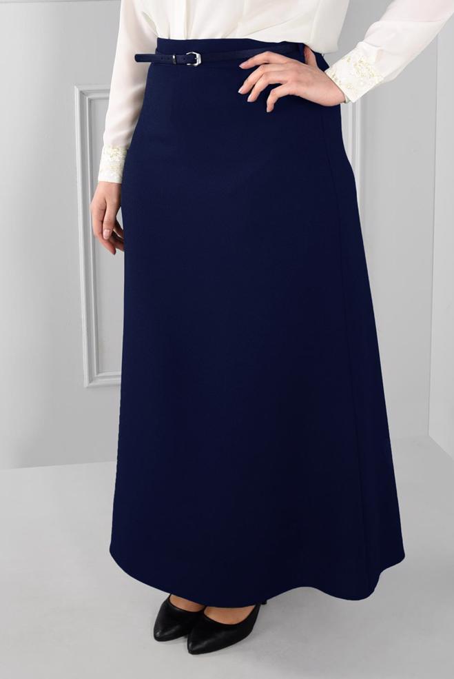 Tesettür giyim LACİVERT  A KESİM ETEK 6113 - ALVİNA