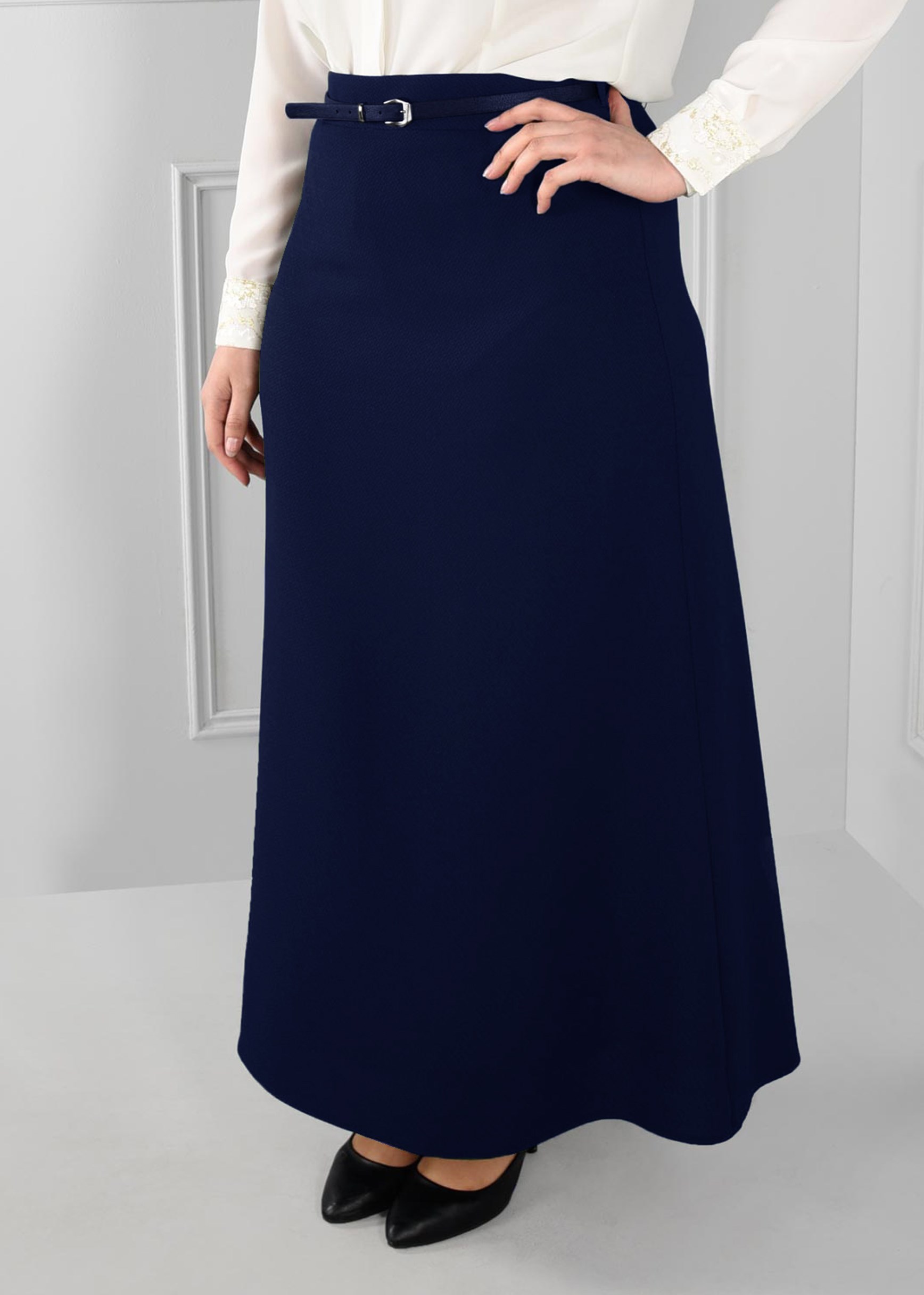 Hijab clothing NAVY BLUE A-LINE SKIRT 6113