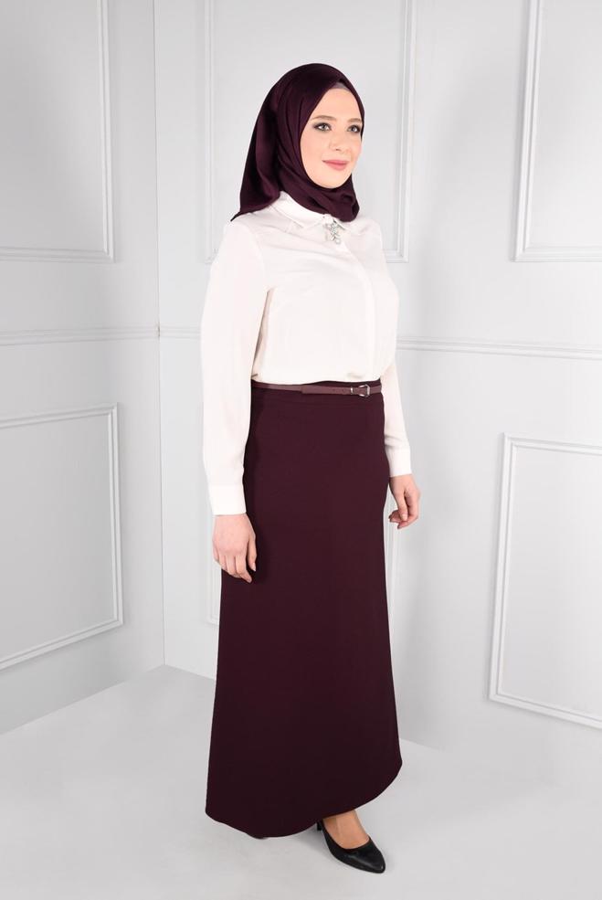 Tesettür giyim MÜRDÜM  A KESİM ETEK 6113 - ALVİNA