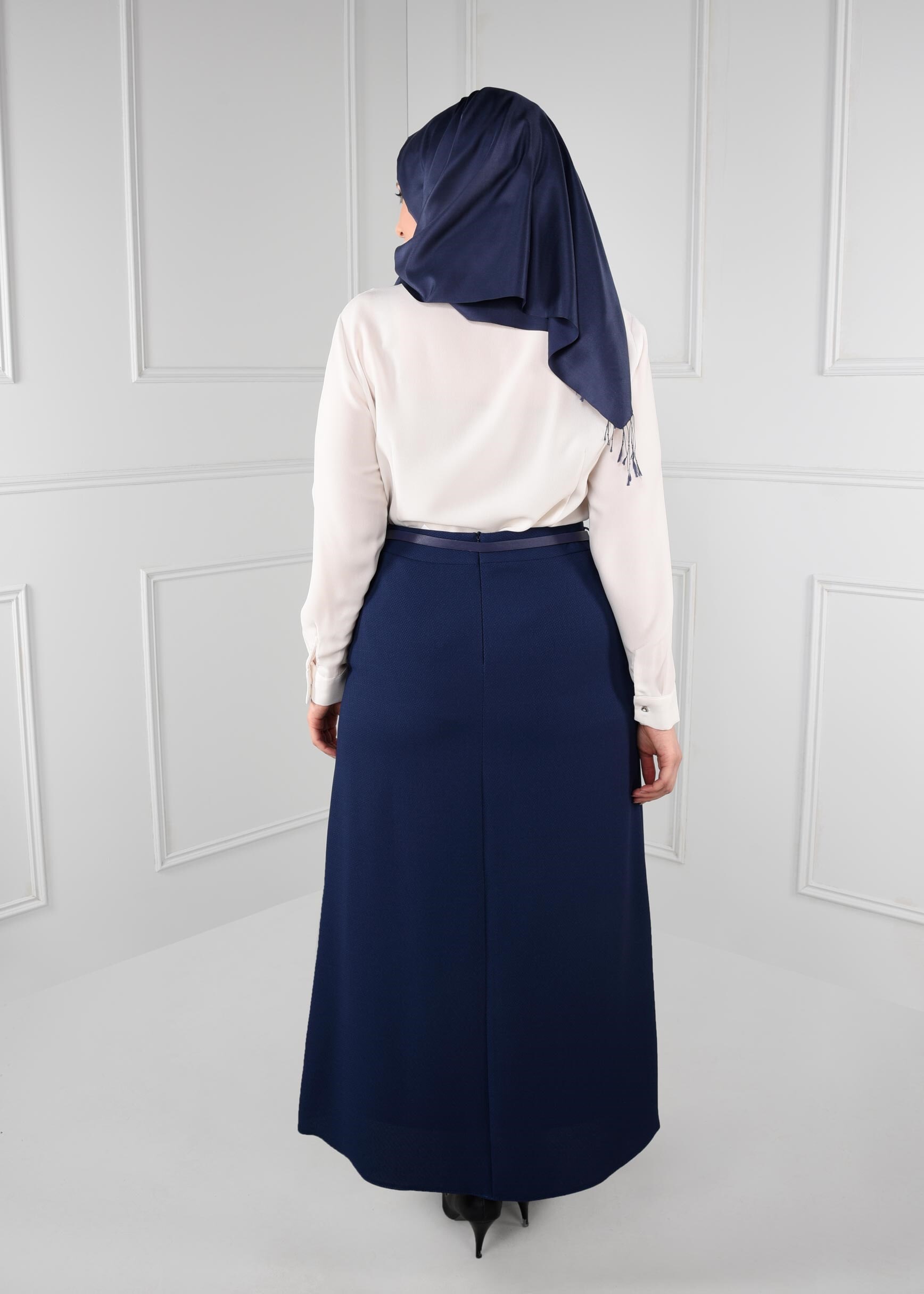 Tesettür giyim LACİVERT  A KESİM ETEK 6113