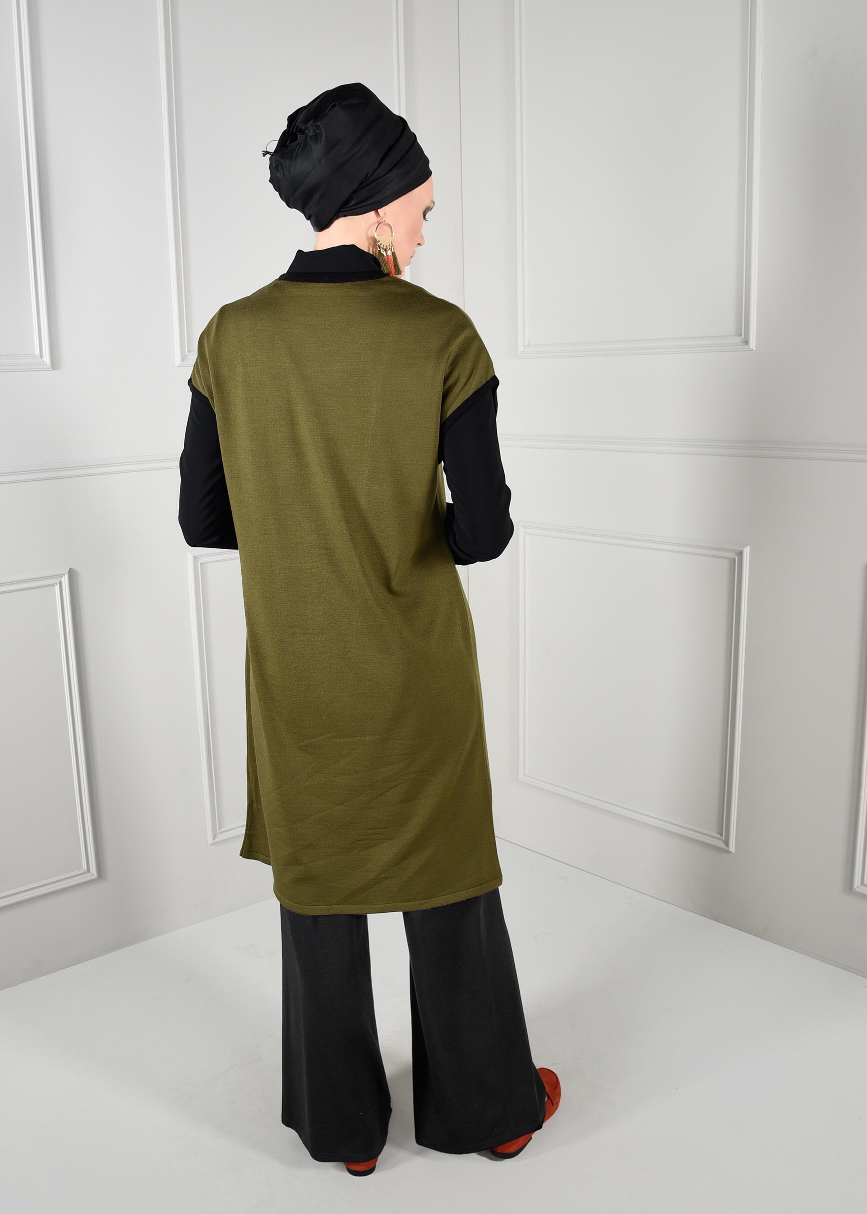 Tesettür giyim SİYAH SALAŞ KESİM TRİKO PANTOLON 7220