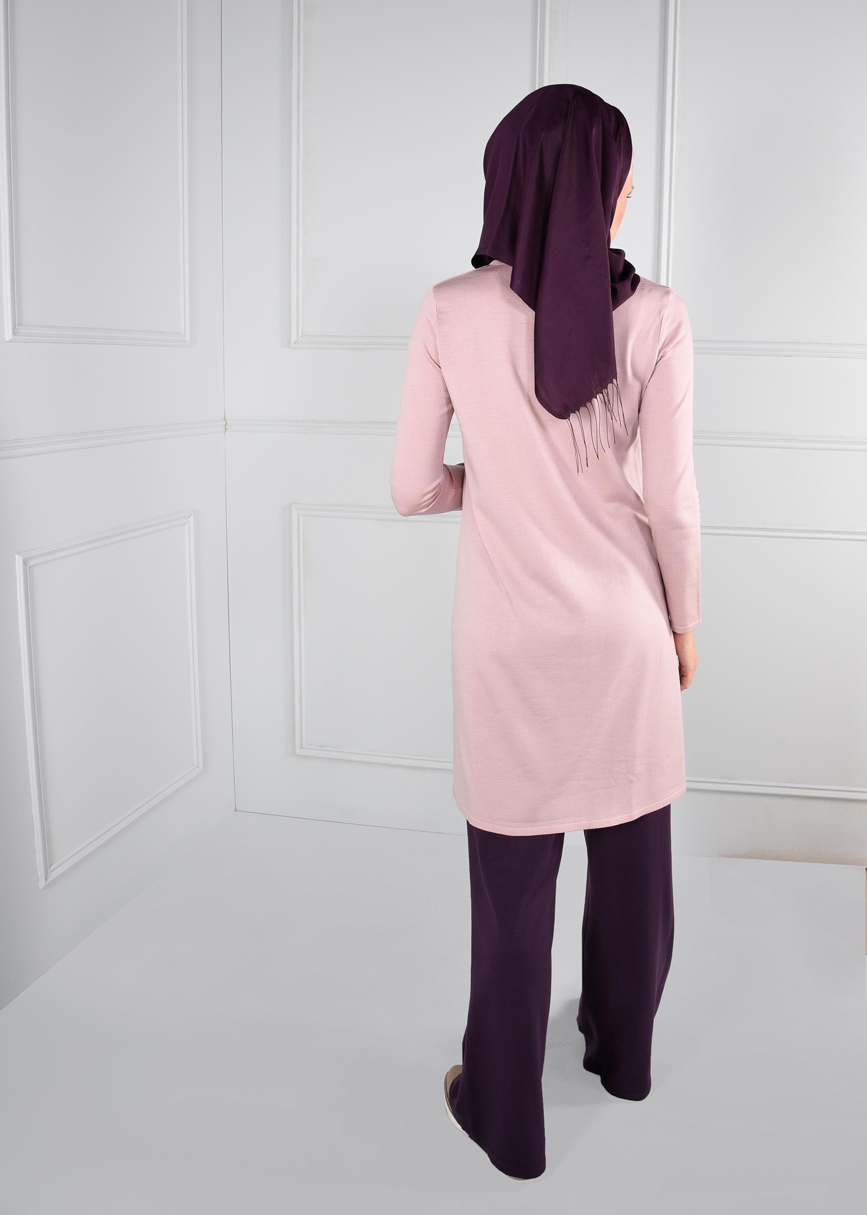 Tesettür giyim MÜRDÜM SALAŞ KESİM TRİKO PANTOLON 7220