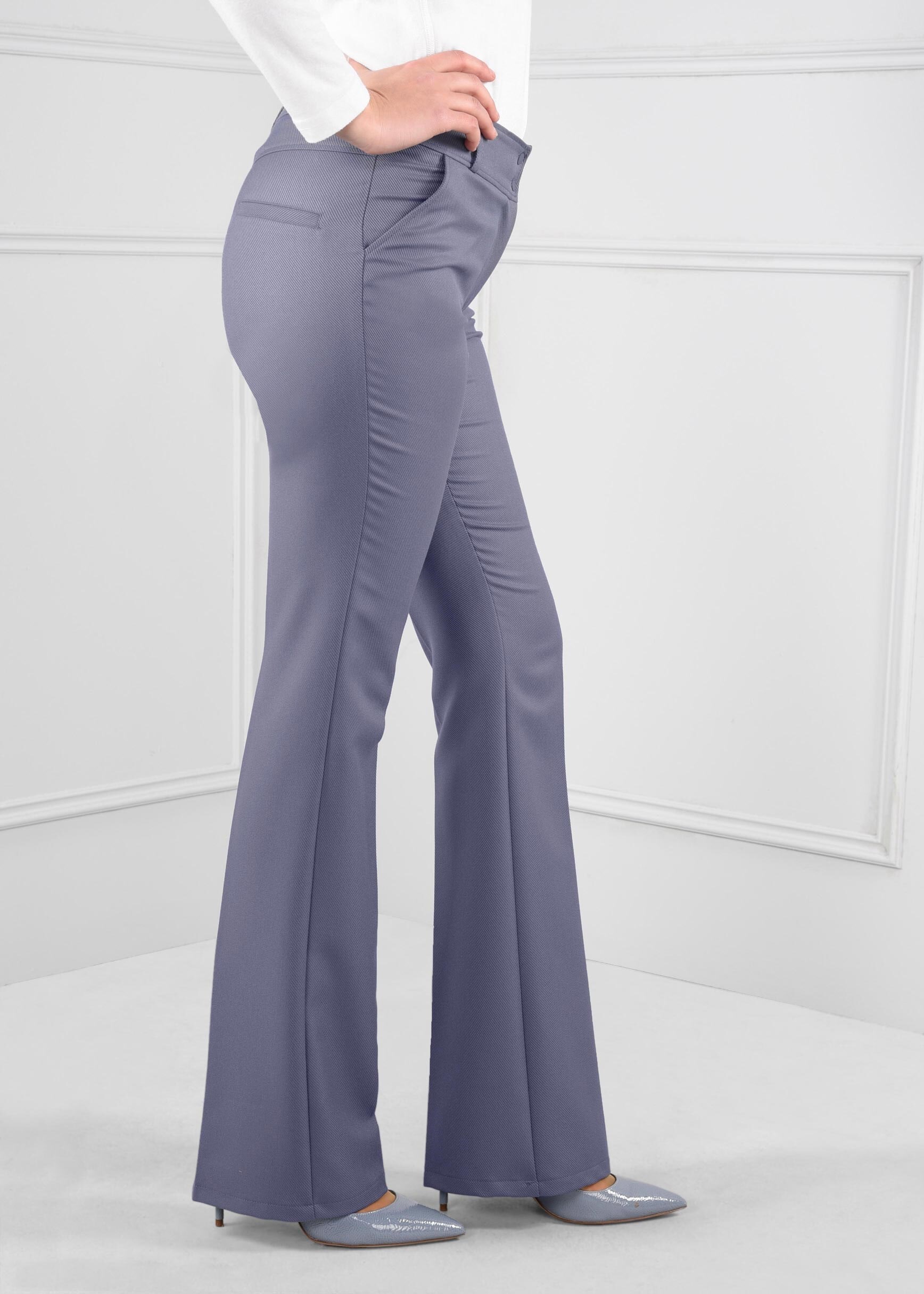 Tesettür giyim MAVİ DÜĞMELİ KLASİK KESİM PANTOLON 7226