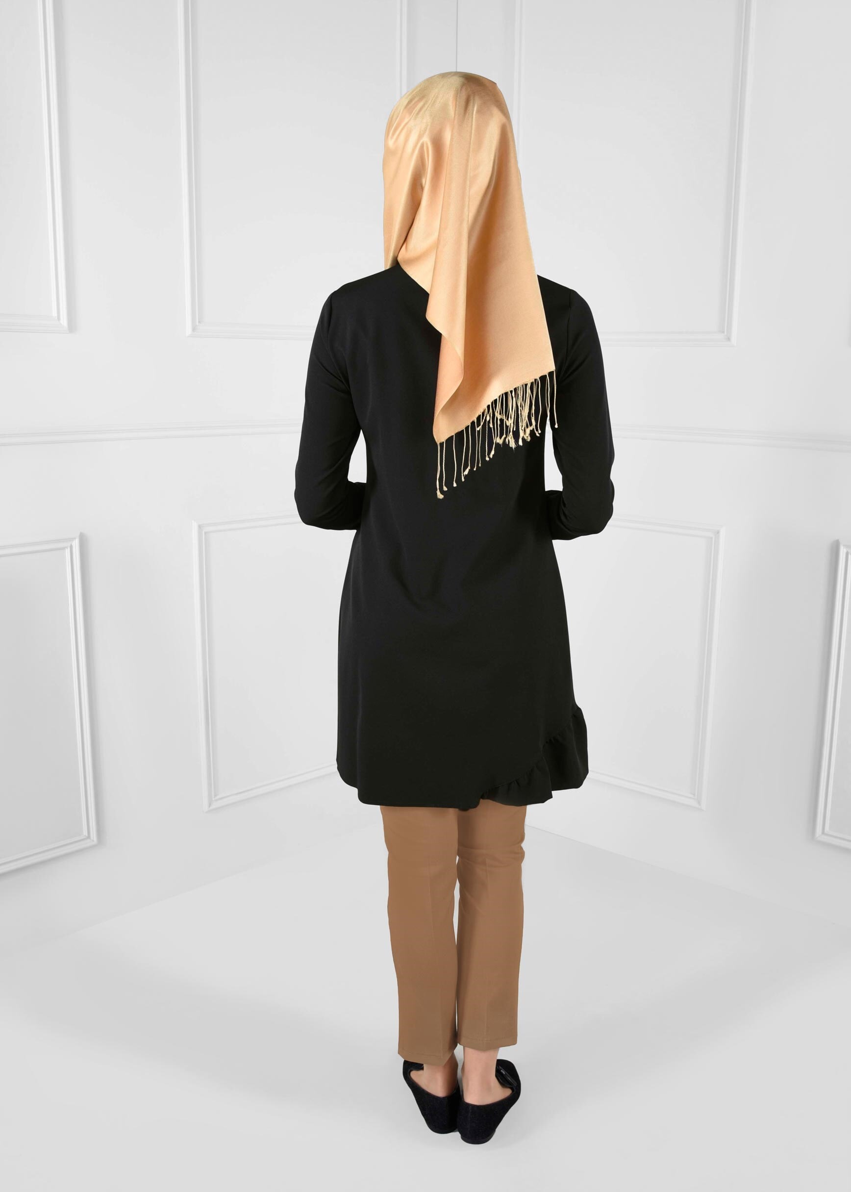 Tesettür giyim KAHVE BORU PAÇA CEPLİ PANTOLON 7242