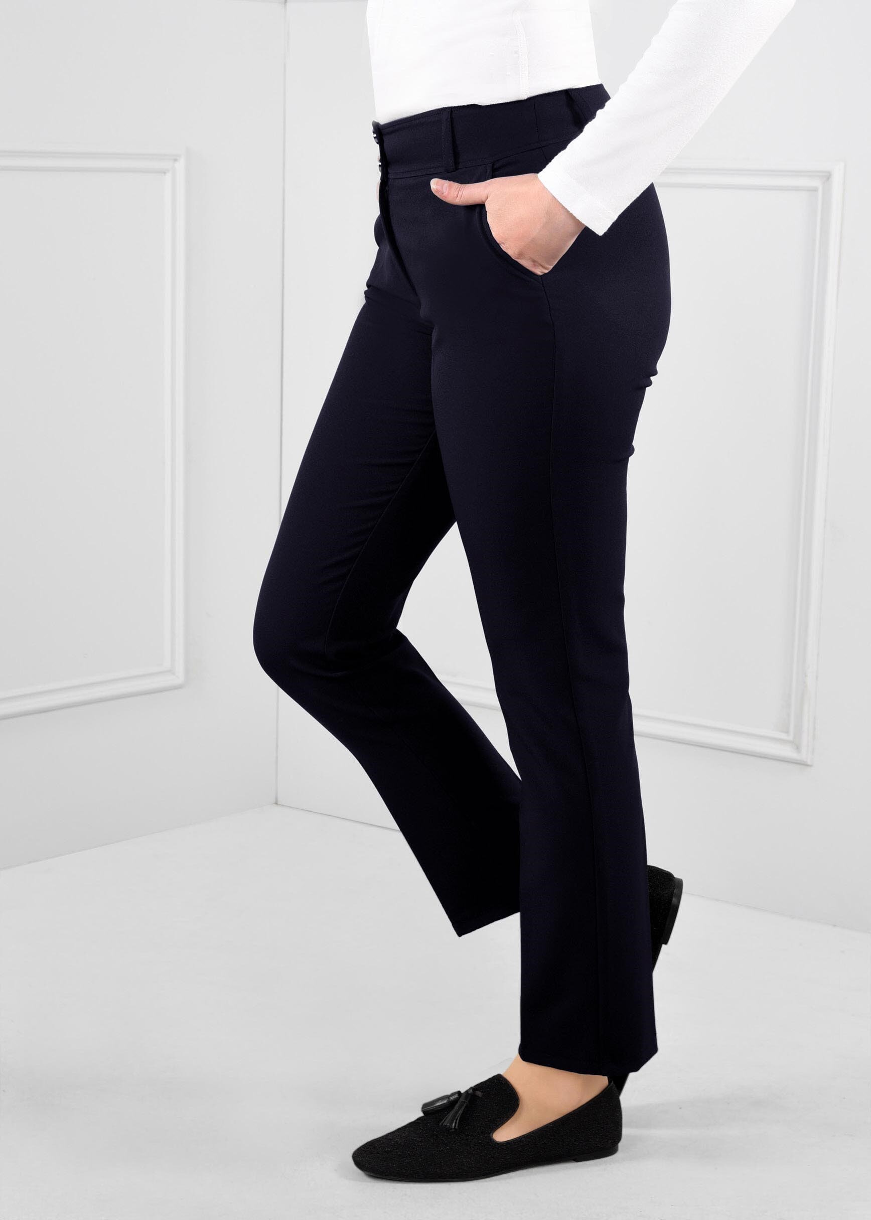 Tesettür giyim LACİVERT BORU PAÇA CEPLİ PANTOLON 7242