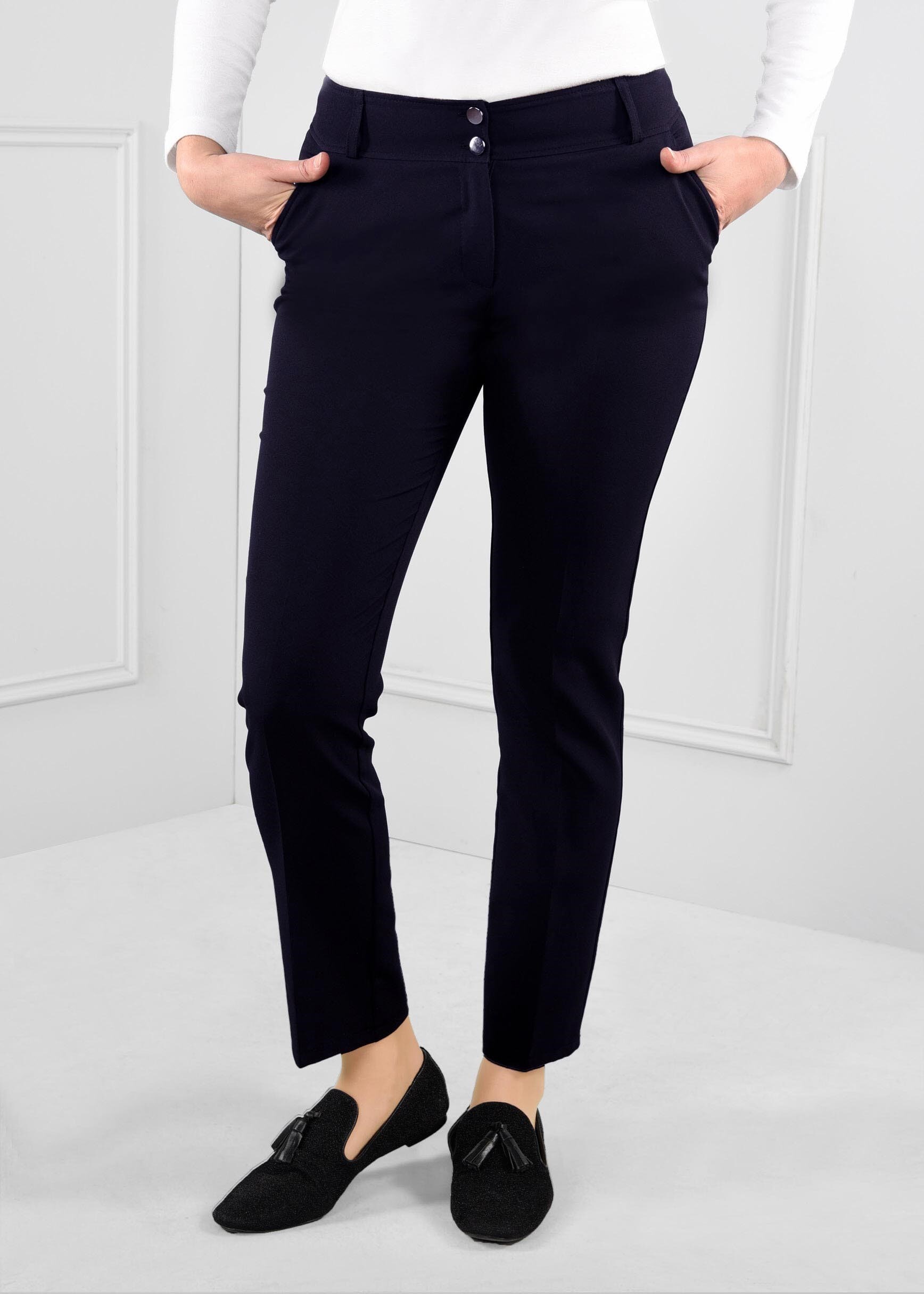 Tesettür giyim LACİVERT BORU PAÇA CEPLİ PANTOLON 7242