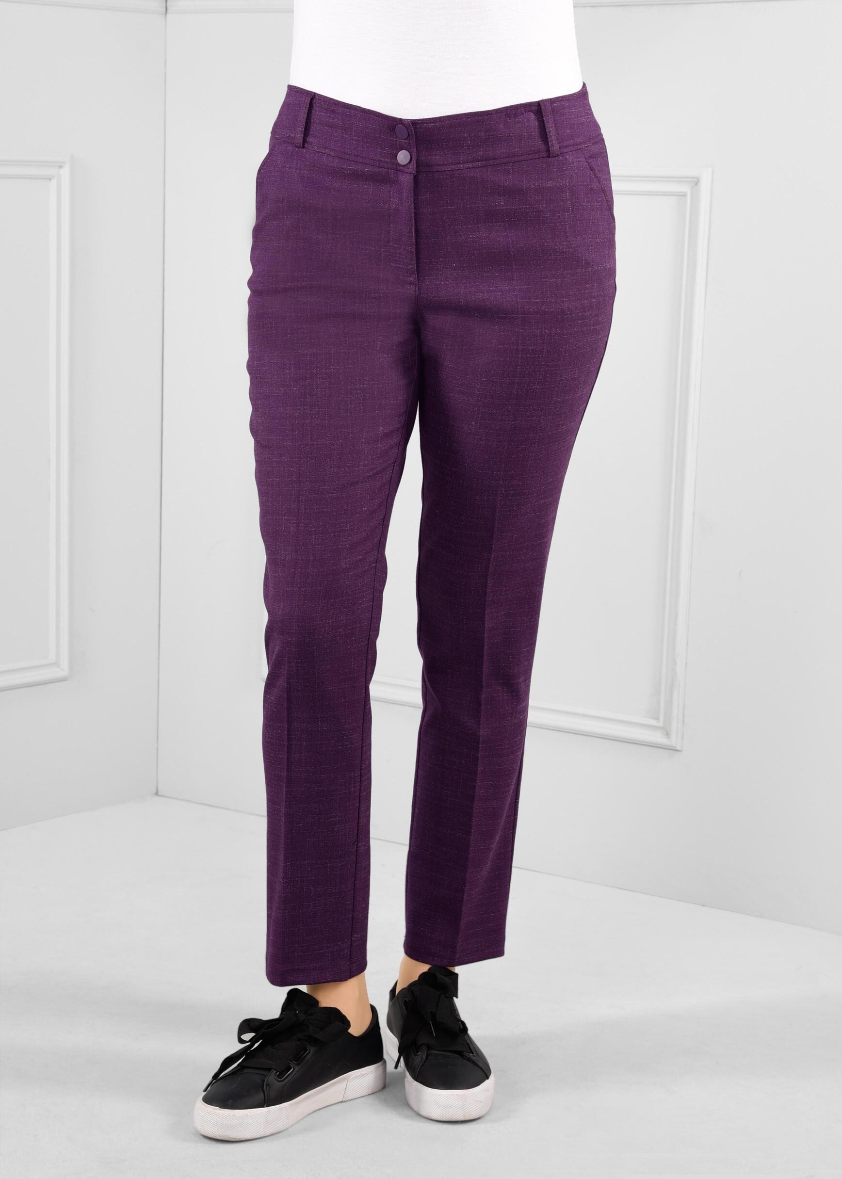 Tesettür giyim MOR DÜĞMELİ CEPLİ PANTOLON 7248