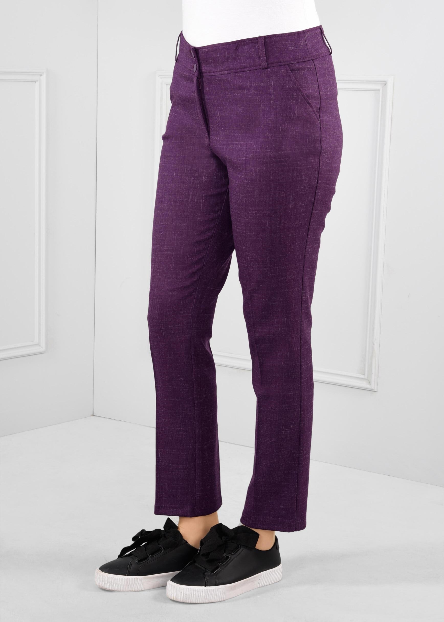 Tesettür giyim MOR DÜĞMELİ CEPLİ PANTOLON 7248