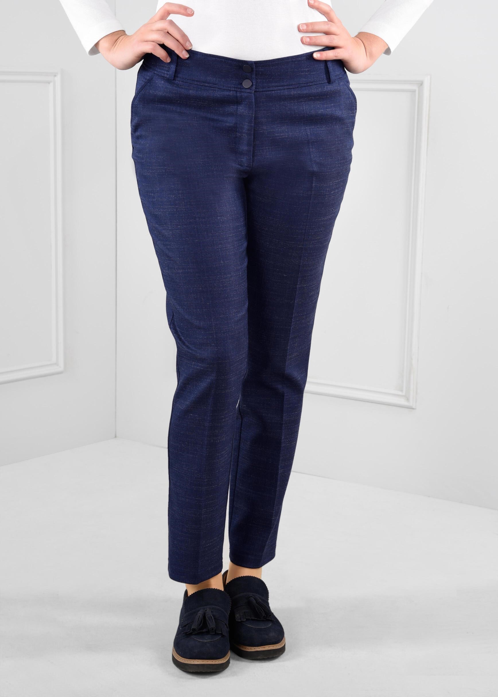 Tesettür giyim LACİVERT DÜĞMELİ CEPLİ PANTOLON 7248