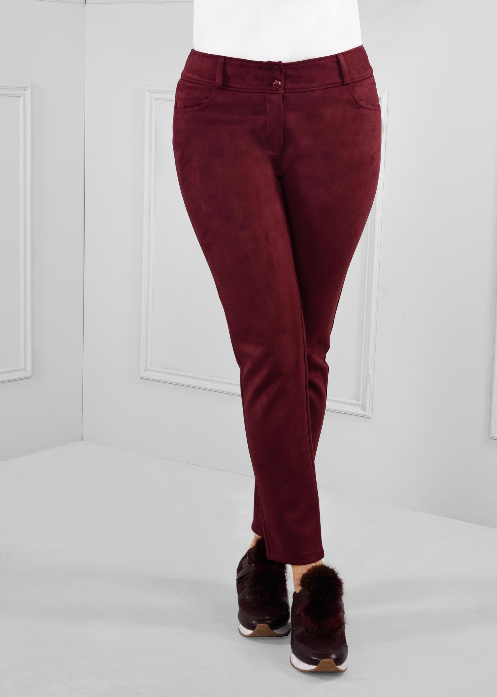 Tesettür giyim MÜRDÜM CEPLİ BORU PAÇA SÜET PANTOLON 7251