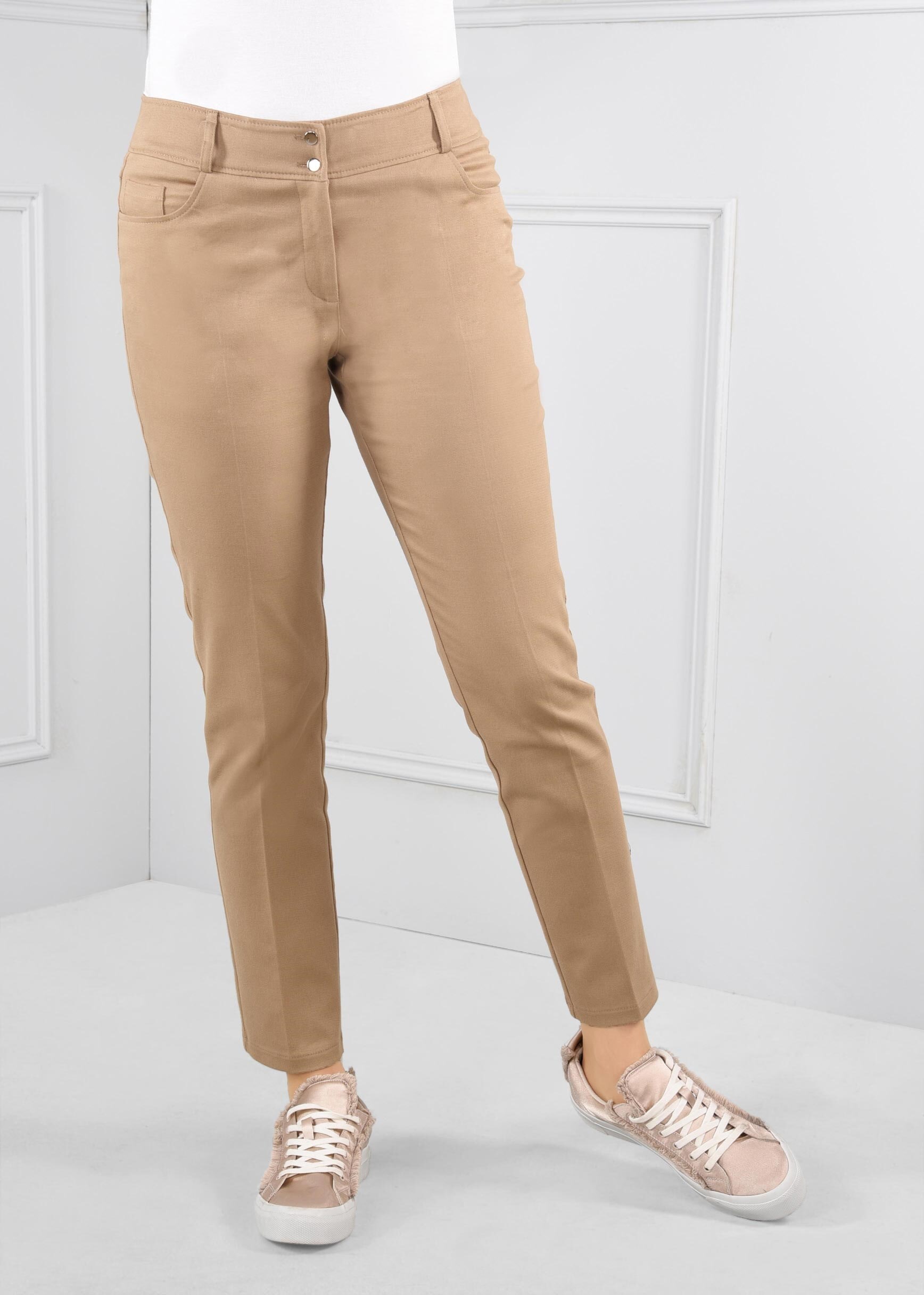 Tesettür giyim BEJ BORU PAÇA PANTOLON 7253