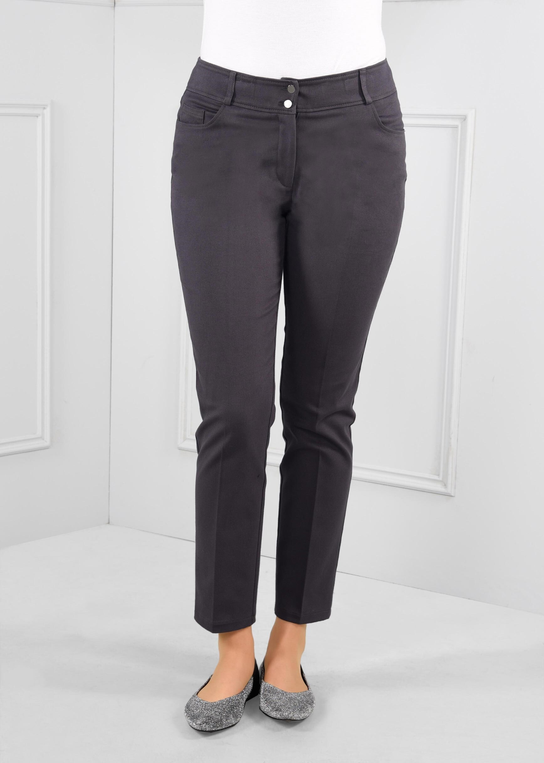 Tesettür giyim GRİ BORU PAÇA PANTOLON 7253