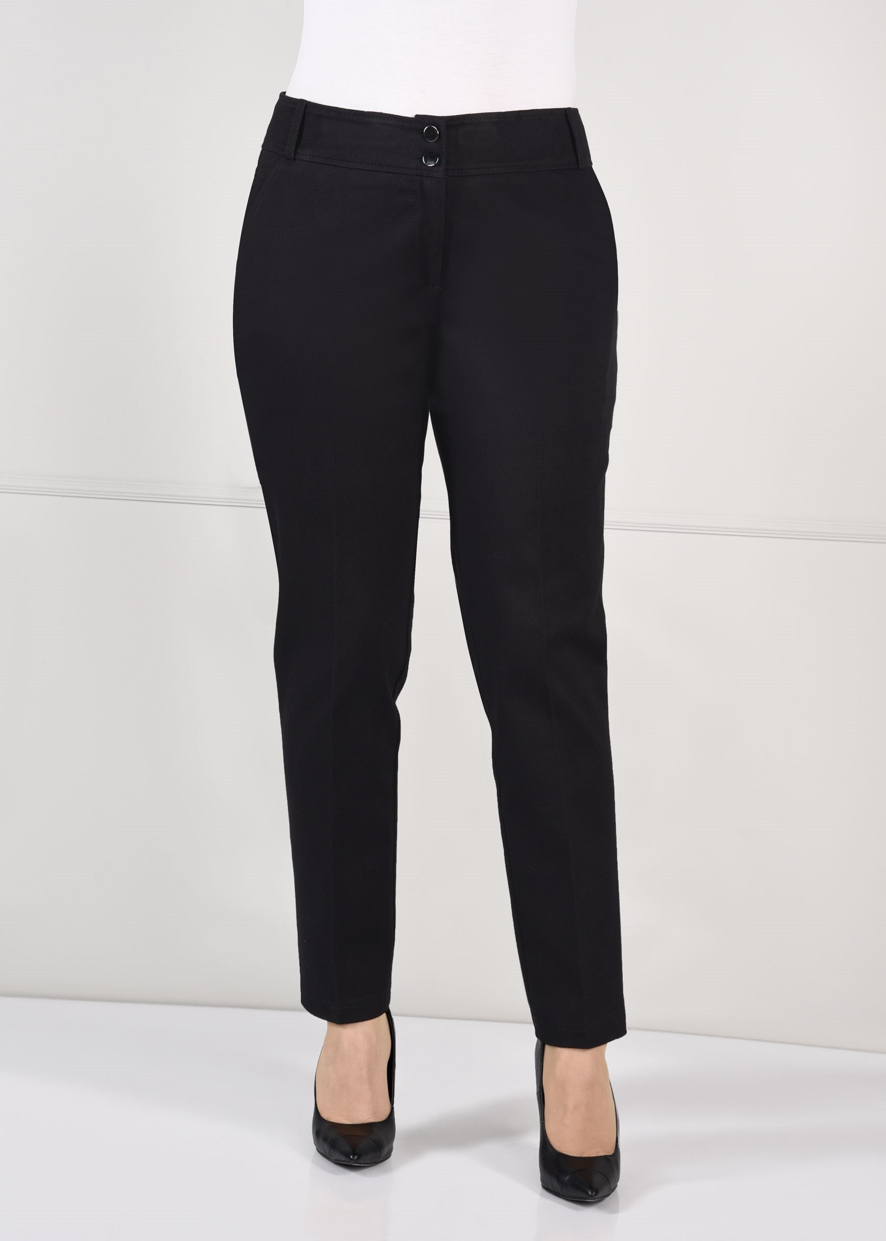 Tesettür giyim SİYAH DÜĞMELİ CEPLİ PANTOLON 7254 