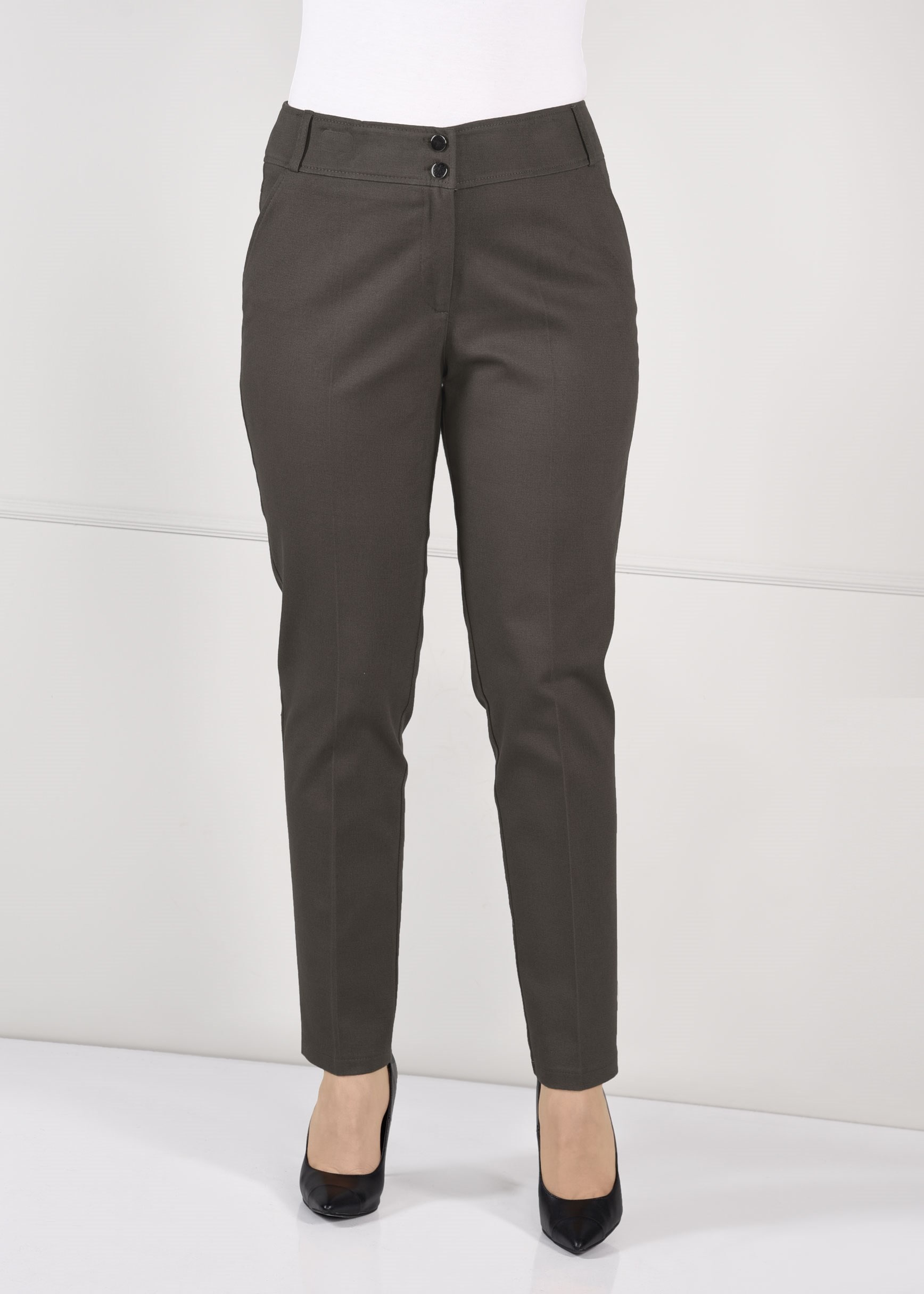 Tesettür giyim HAKİ DÜĞMELİ CEPLİ PANTOLON 7254 