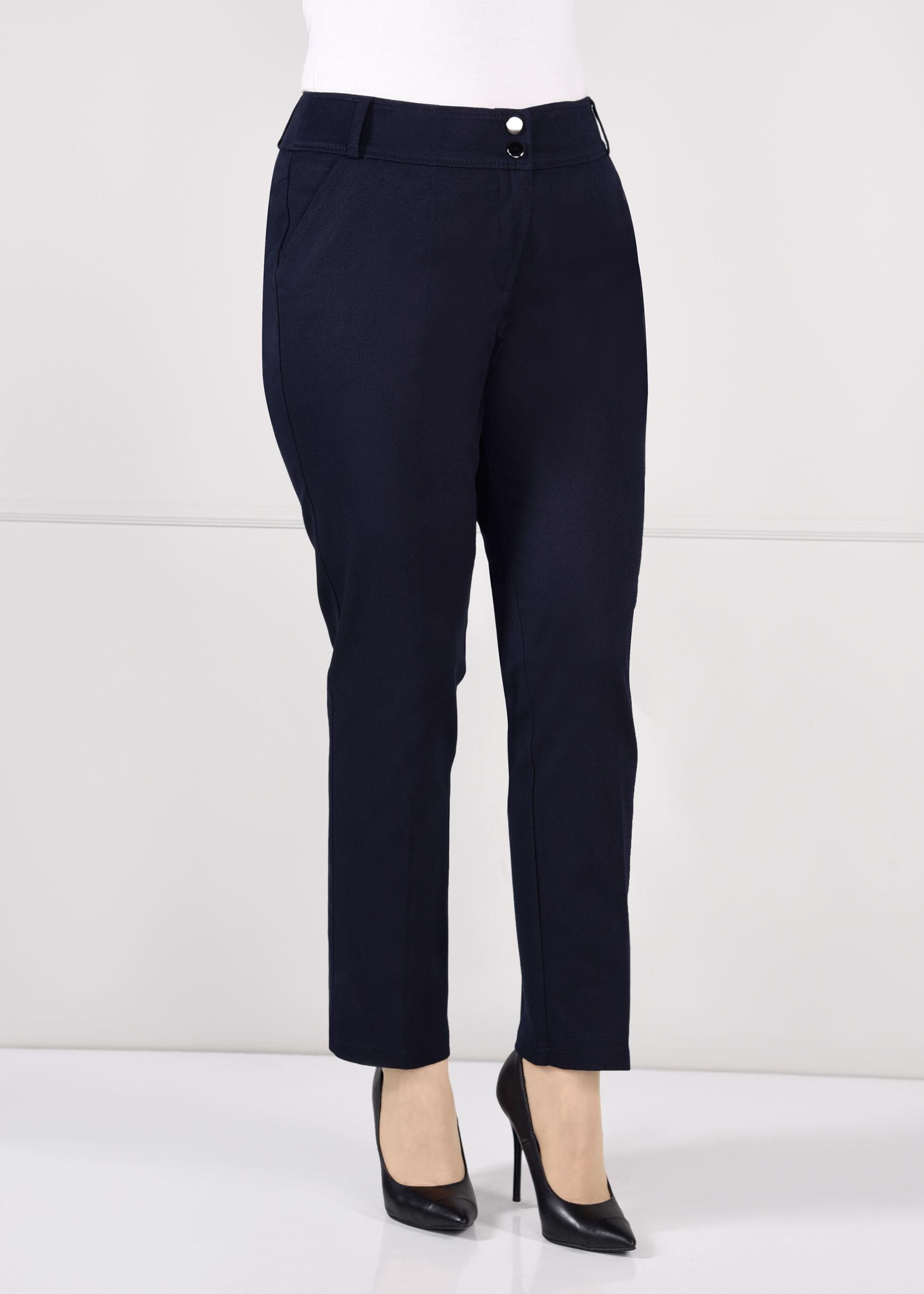 Tesettür giyim LACİVERT DÜĞMELİ CEPLİ PANTOLON 7254 