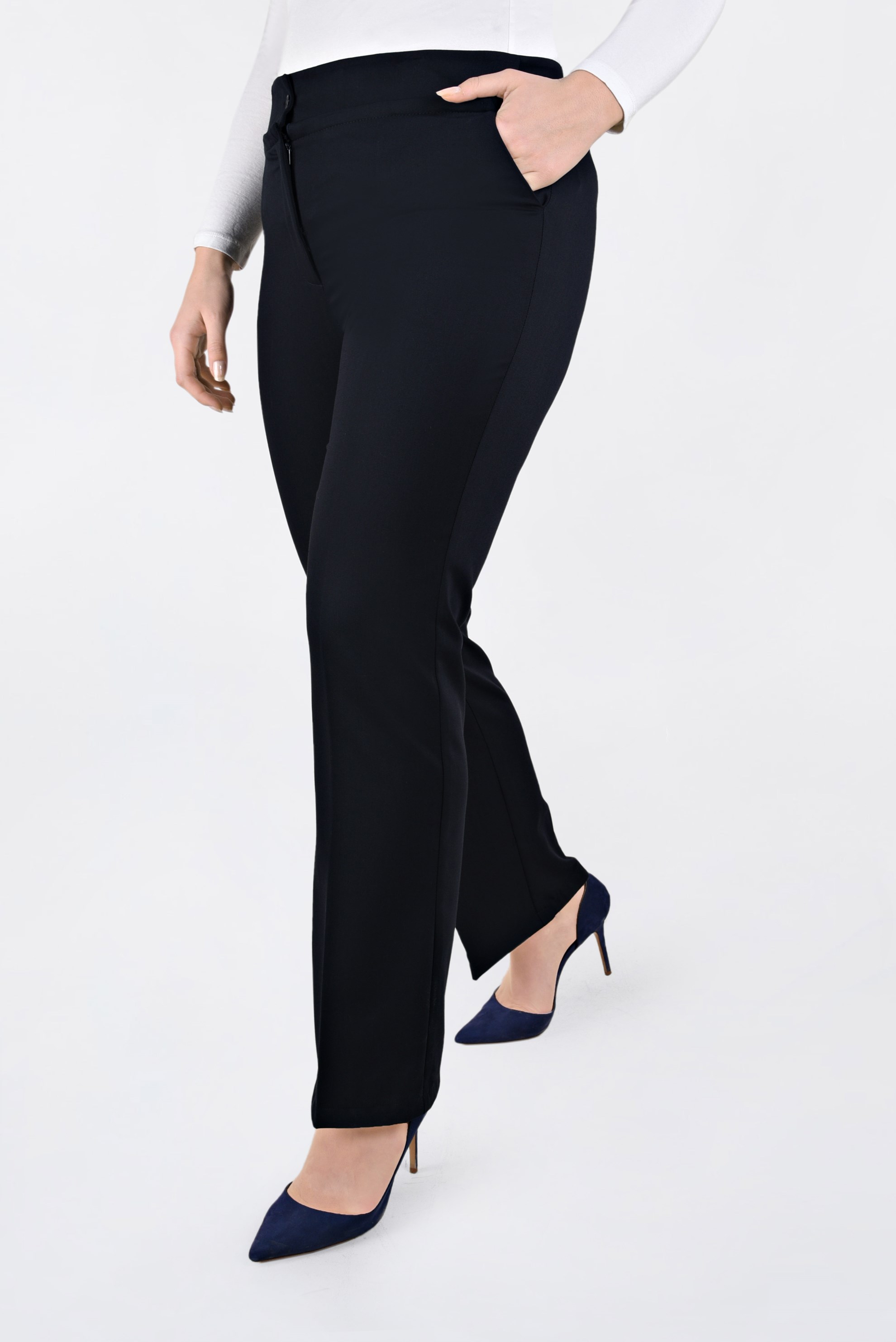 Tesettür giyim LACİVERT KLASİK KESİM CEPLİ PANTOLON 7257