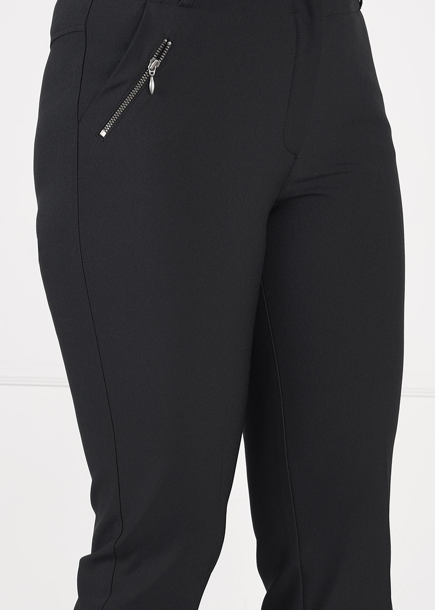 Tesettür giyim SİYAH FERMUAR DETAYLI DAR PAÇA KUMAŞ PANTOLON 7261