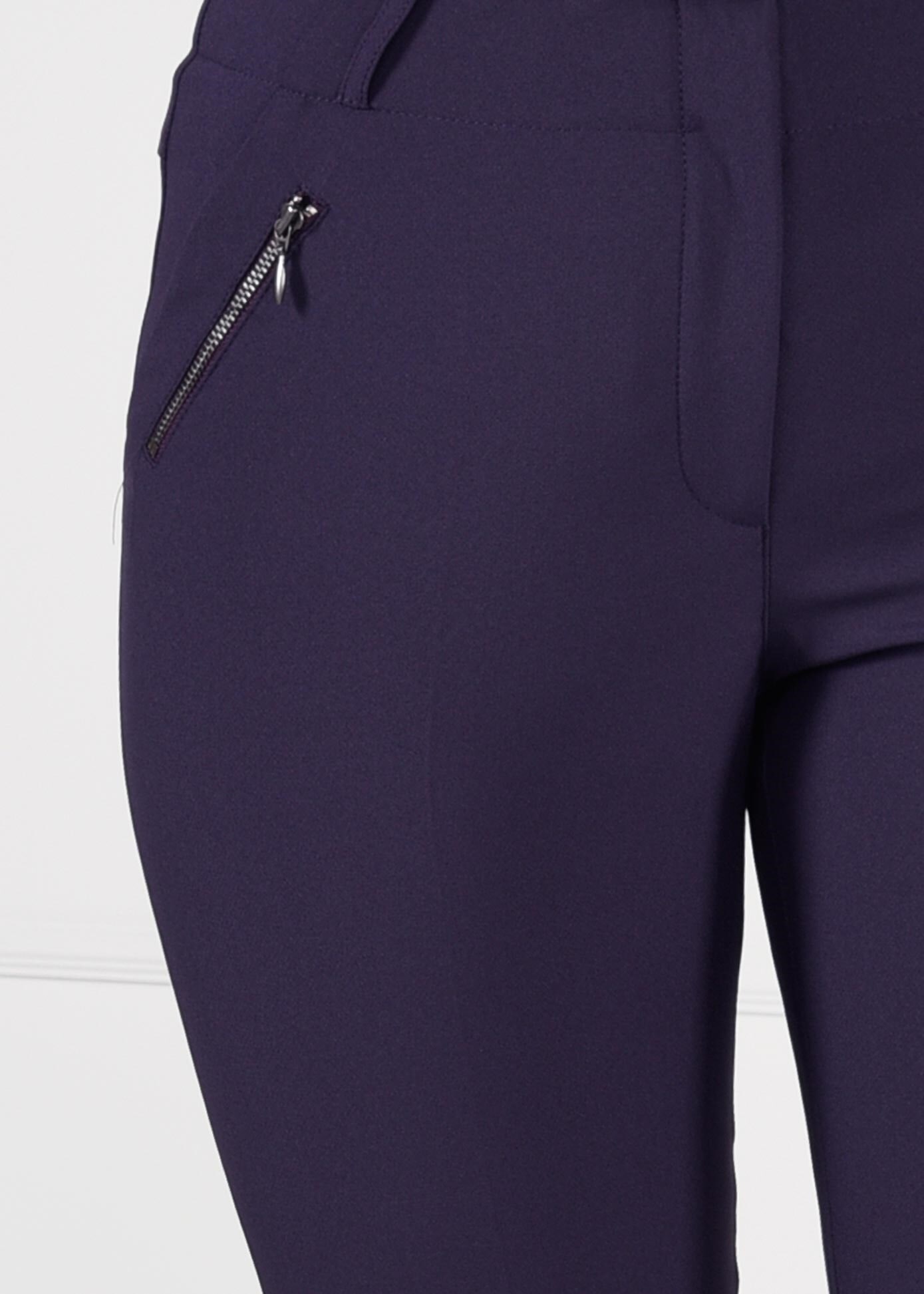 Tesettür giyim MOR FERMUAR DETAYLI DAR PAÇA KUMAŞ PANTOLON 7261