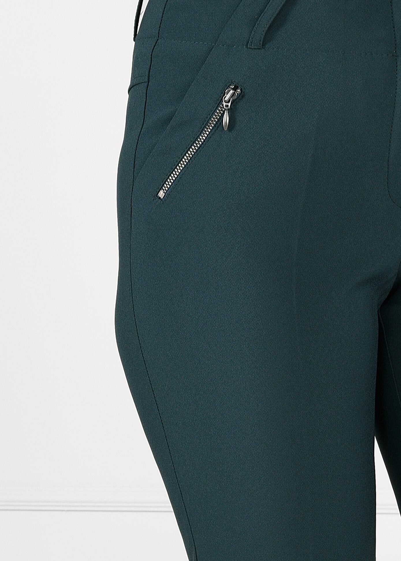 Tesettür giyim MAVİ FERMUAR DETAYLI DAR PAÇA KUMAŞ PANTOLON 7261