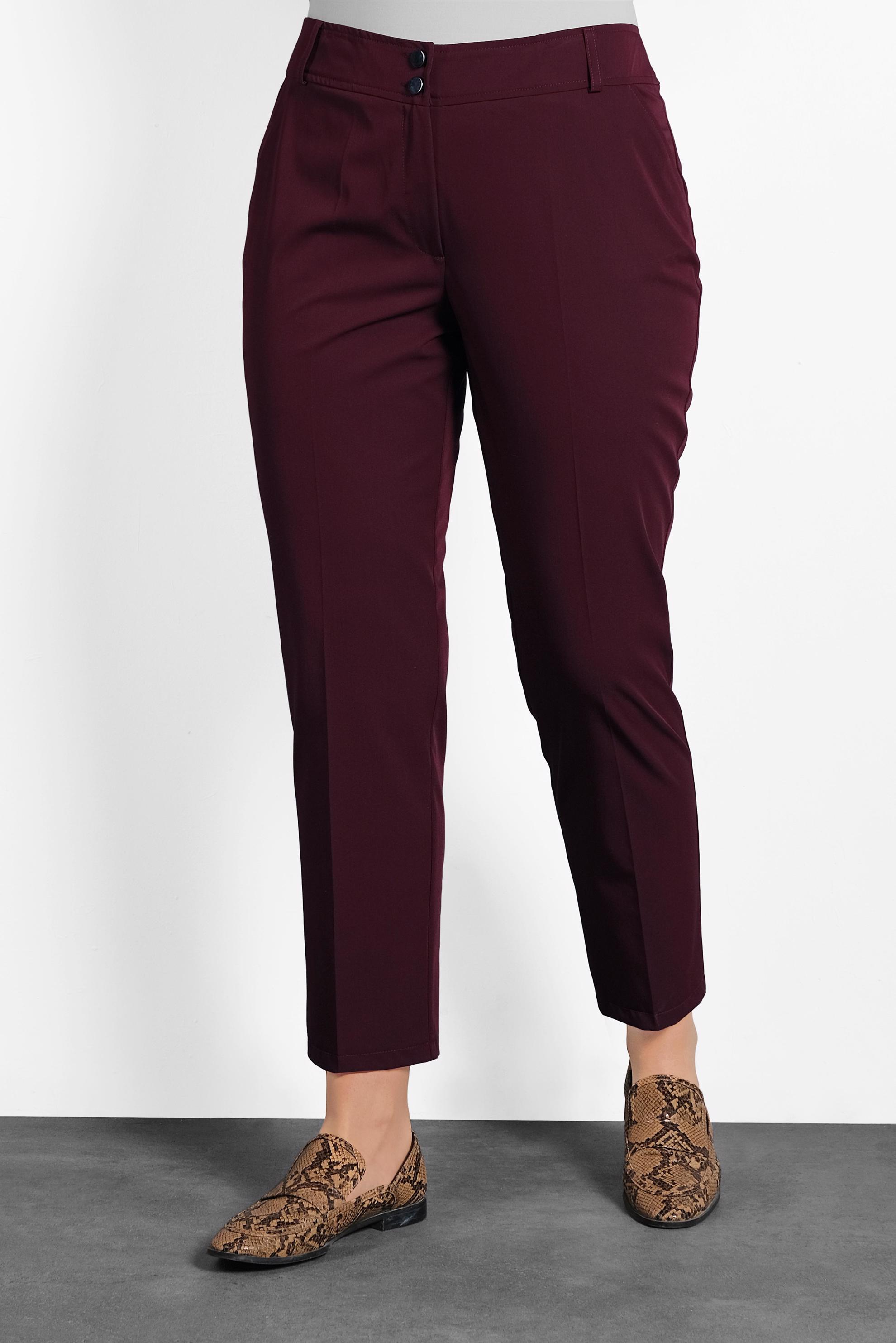 Hijab clothing CLARET RED CLASSIC CUT MID-RISE PANTS 7262 