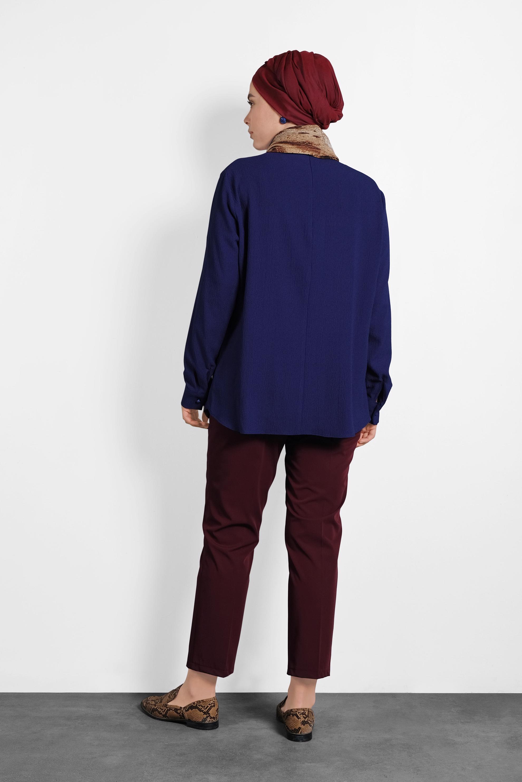 Hijab clothing CLARET RED CLASSIC CUT MID-RISE PANTS 7262 