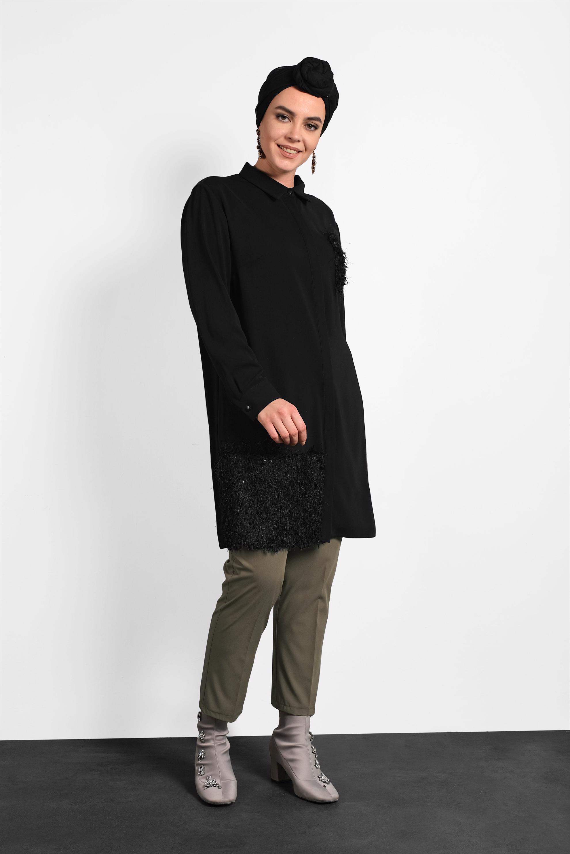 Hijab clothing KHAKI CLASSIC CUT MID-RISE PANTS 7262 